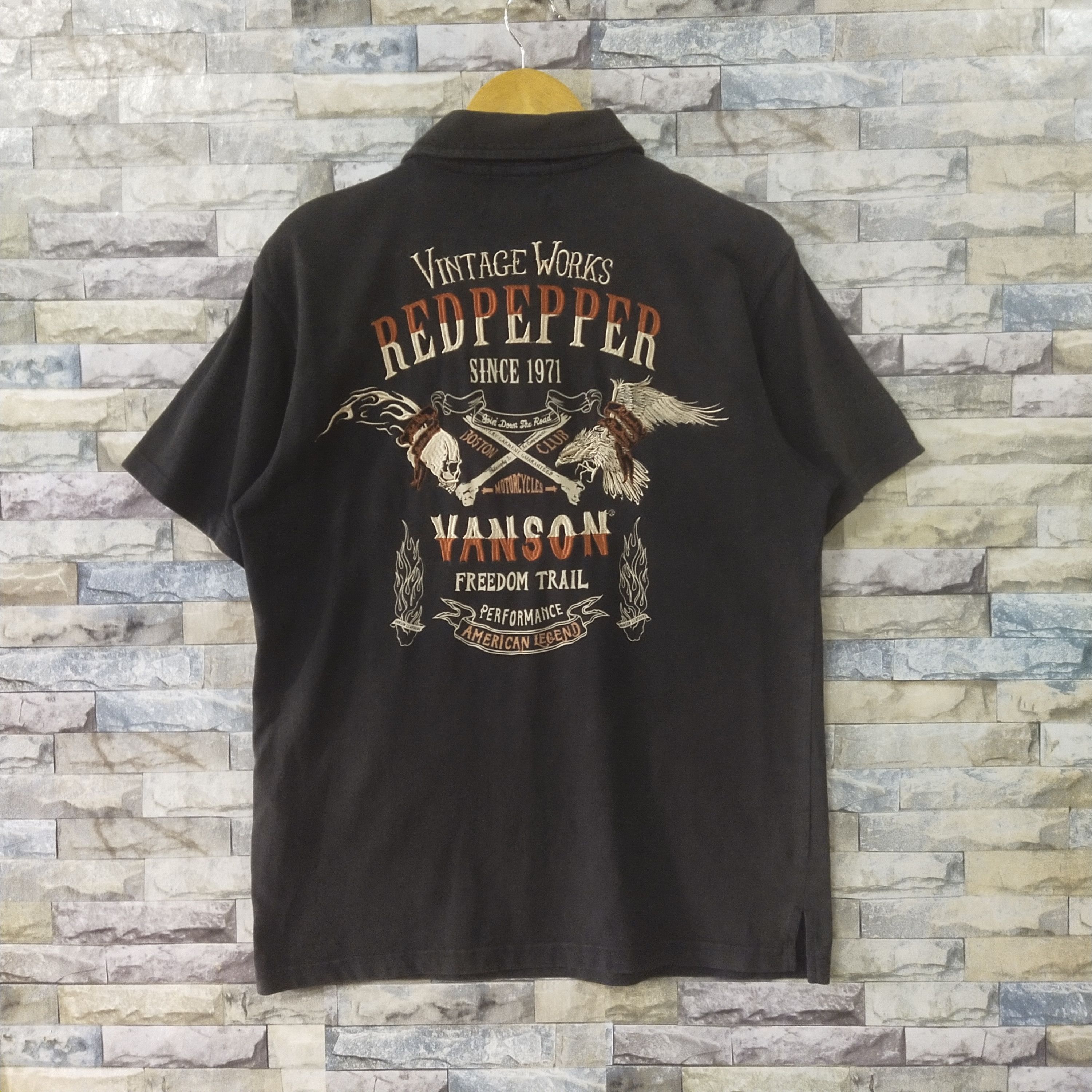 Hysteric Glamour Vintage Works Red Pepper Vanson Embroidery Polo Size US L / EU 52-54 / 3 - 1 Thumbnail