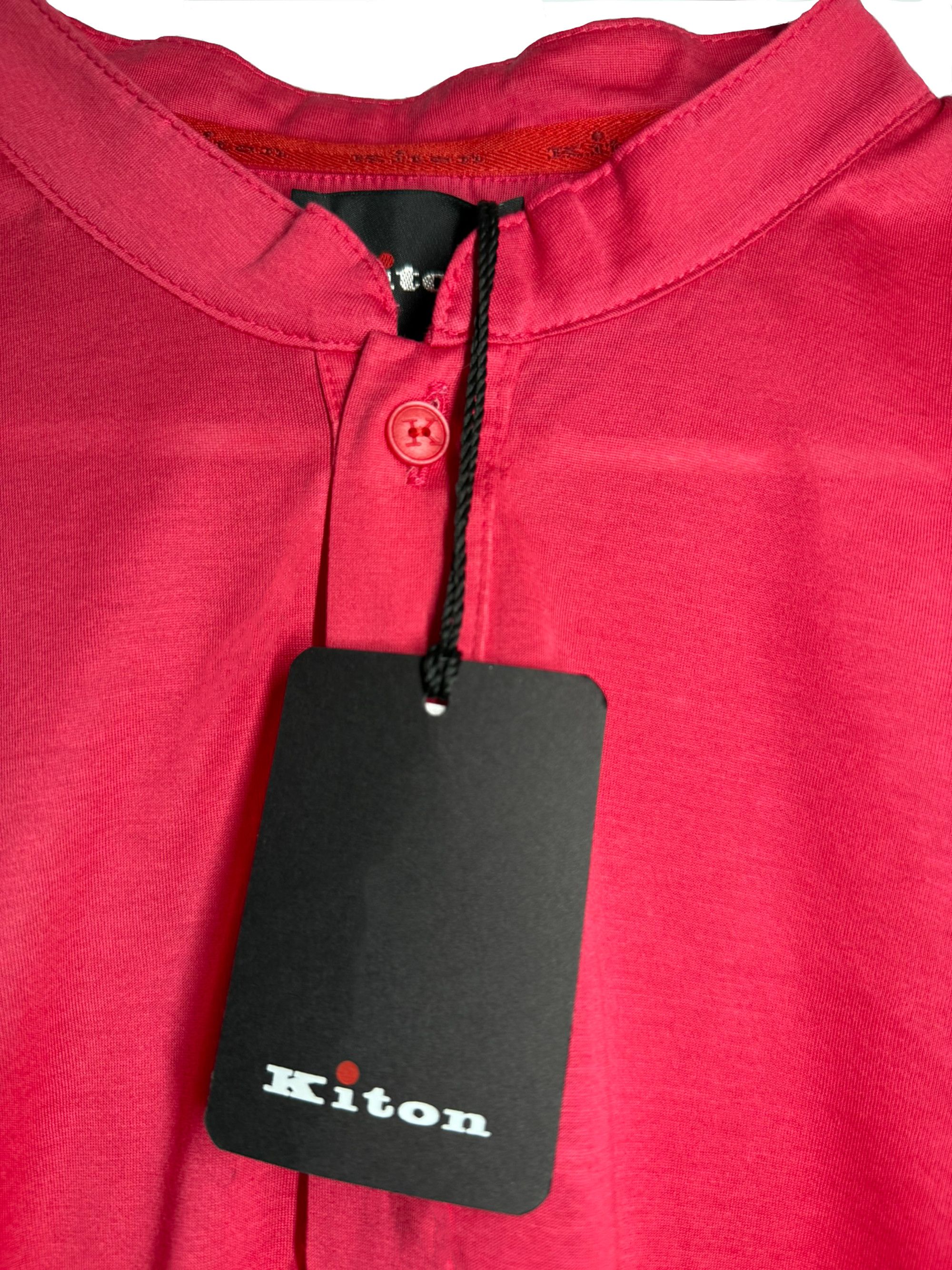 Kiton Kiton Luxury Band Collar Polo Shirt – Made in Italy Size US XL / EU 56 / 4 - 2 Thumbnail