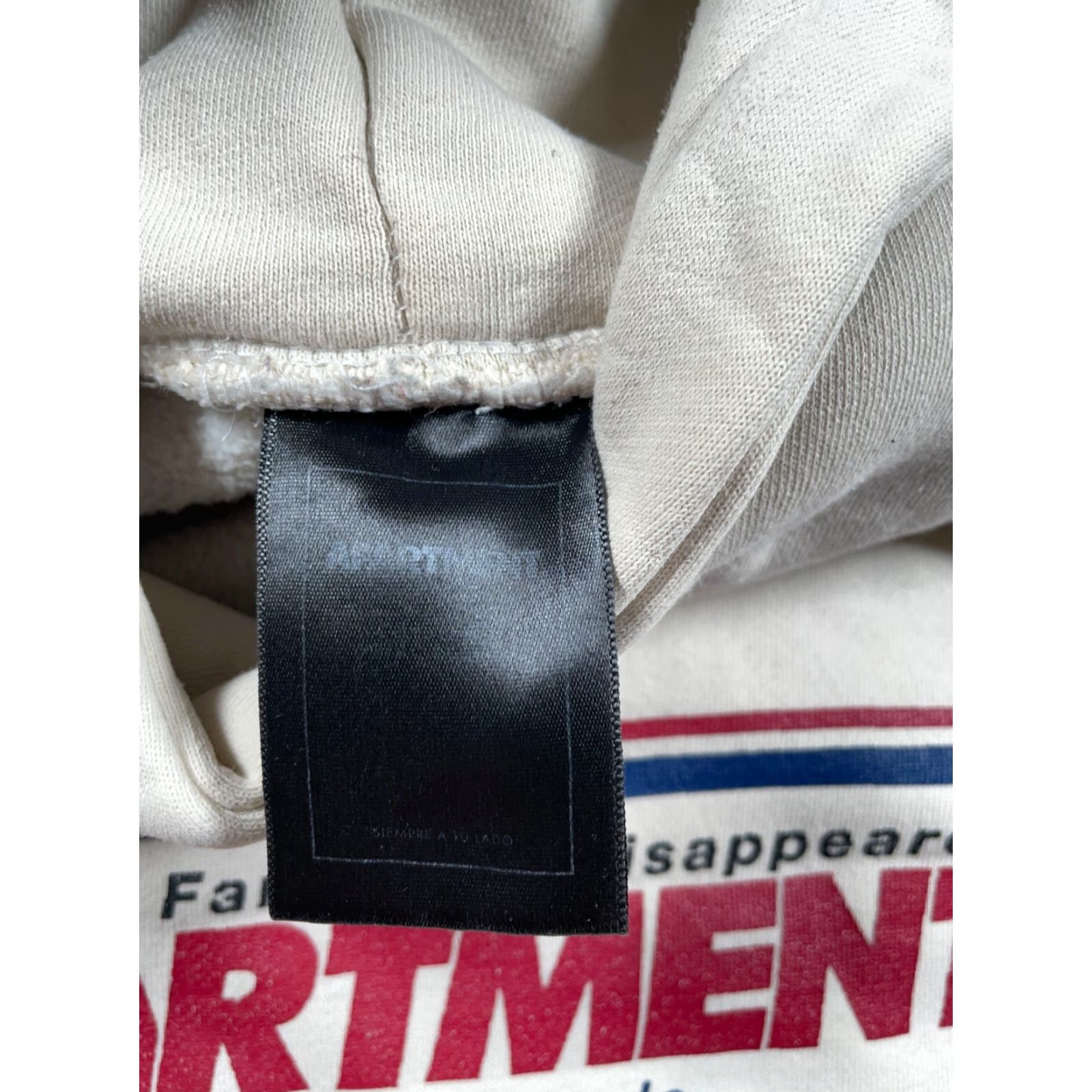 Vintage Apartment Hoodie Adult Large Ivory Sweatshirt Drawstring Girl's Fantasies Retro Heavyweight Pockets Cotton Polyester Size US L / EU 52-54 / 3 - 4 Thumbnail