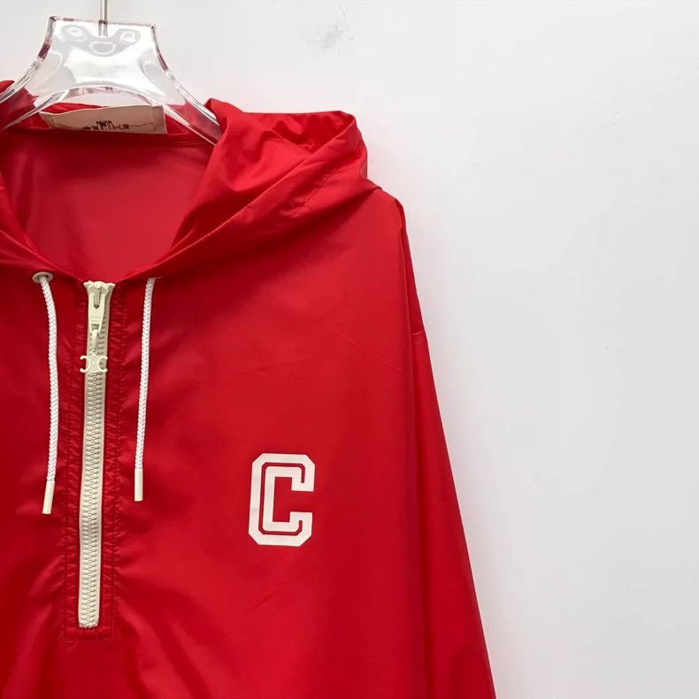 Celine Celine Red Striped Logo Hoodie Jacket Size S / US 4 / IT 40 - 3 Thumbnail
