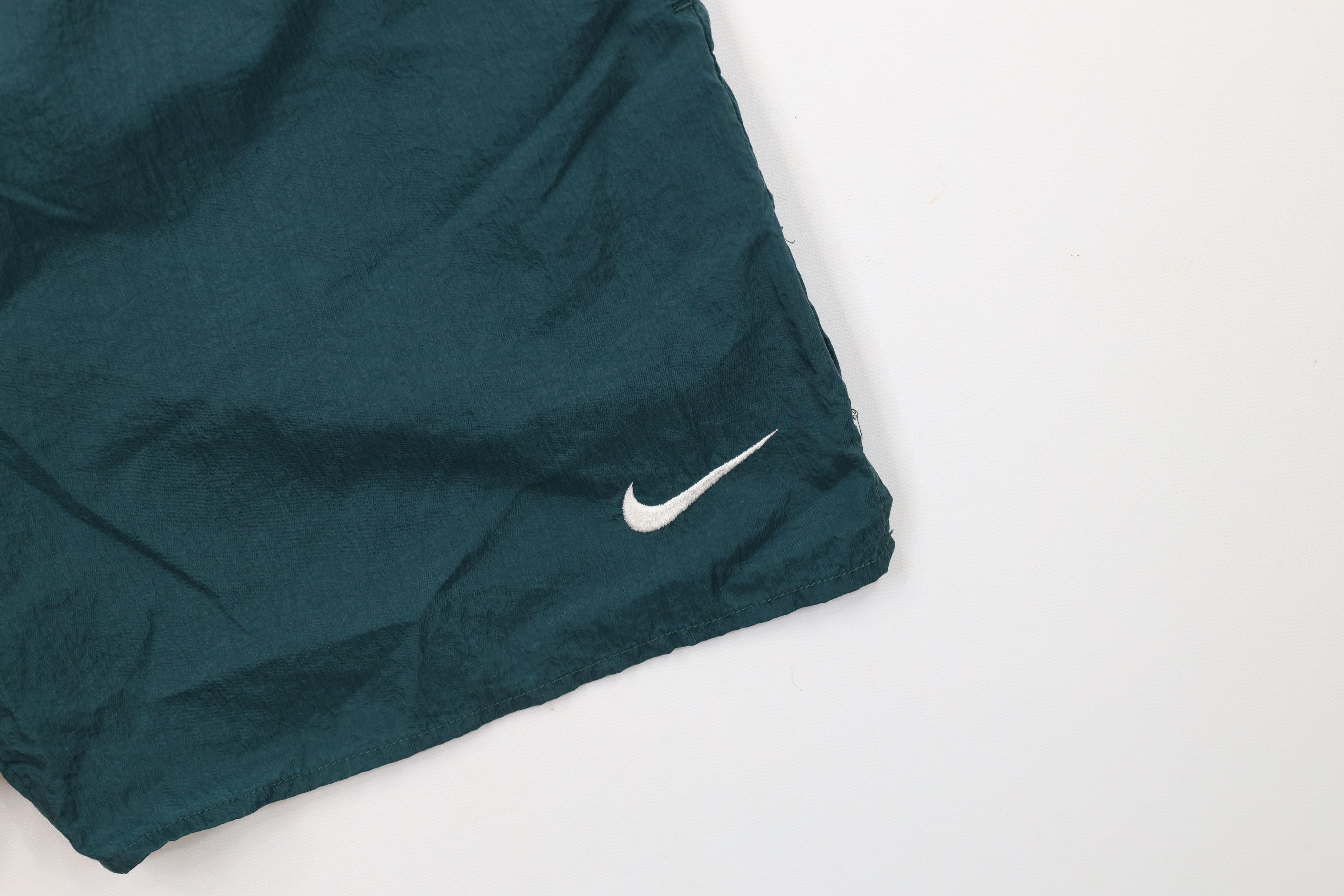Nike × Vintage Vintage 90s Nike Scott Big Swoosh Logo Lined Shorts Green Size US 32 / EU 48 - 5 Thumbnail