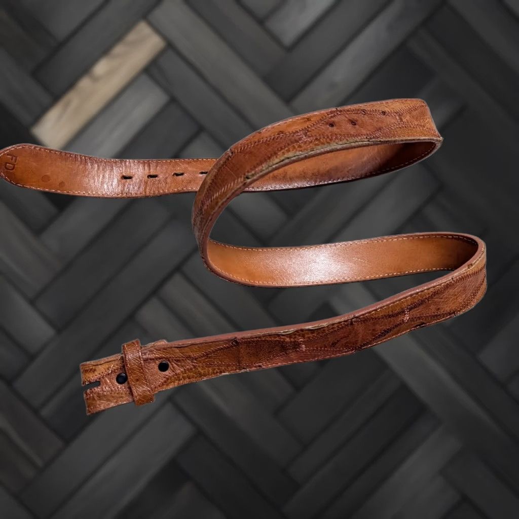 Vintage VINTAGE Nocona belt Western Belt Ostrich Genuine 1-3/8" Ostrich Skin 43/44 Brown Mens Size 44 - 1 Thumbnail