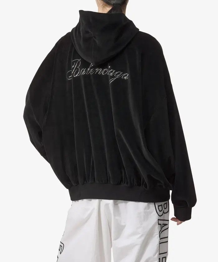 Balenciaga o1bcso1str0326 Handwritten Oversized Zip-Up Hoodie in Black Size S / US 4 / IT 40 - 4 Thumbnail