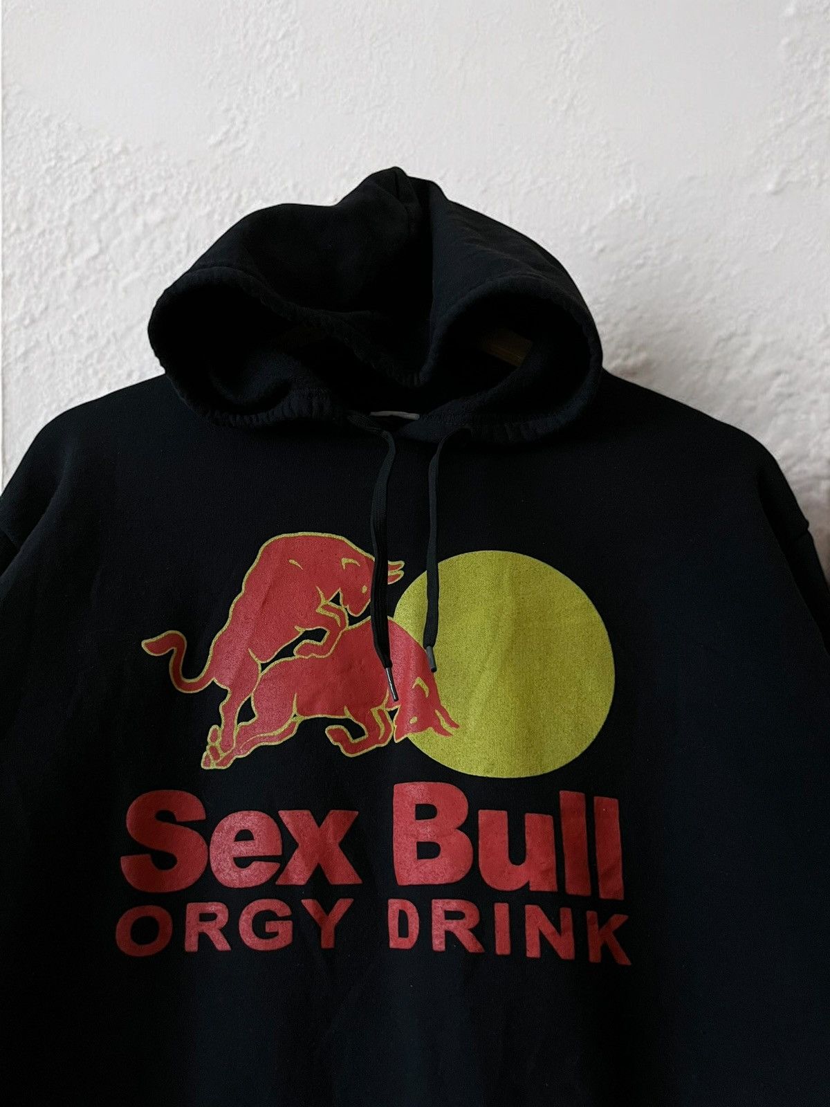 Band Tees × Vintage SEX BULL ORGY DRINK VINTAGE HOODIE FUNNY HOODED RED LOGO Y2K Size US M / EU 48-50 / 2 - 2 Thumbnail