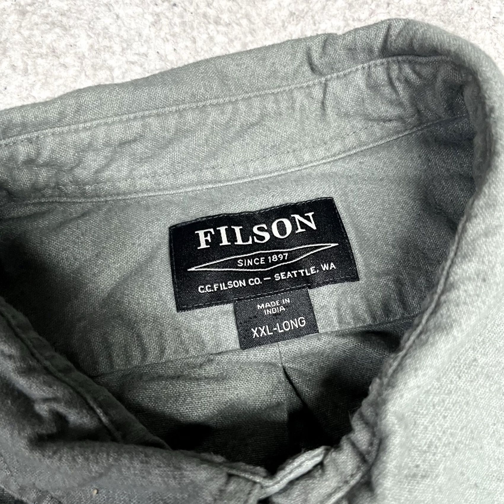Filson Filson Shirt Mens 2XL Green Cotton Long Sleeve Button Outdoor Field Flannel Work Size US XXL / EU 58 / 5 - 2 Thumbnail