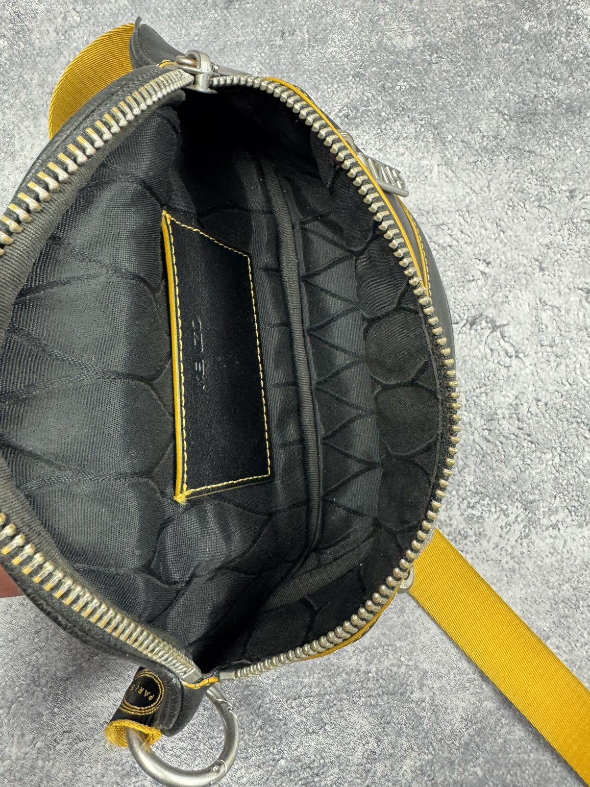 Kenzo Kenzo Leather «Biker» Waist Bag | Yellow Contrast Stitching Size ONE SIZE - 8 Thumbnail