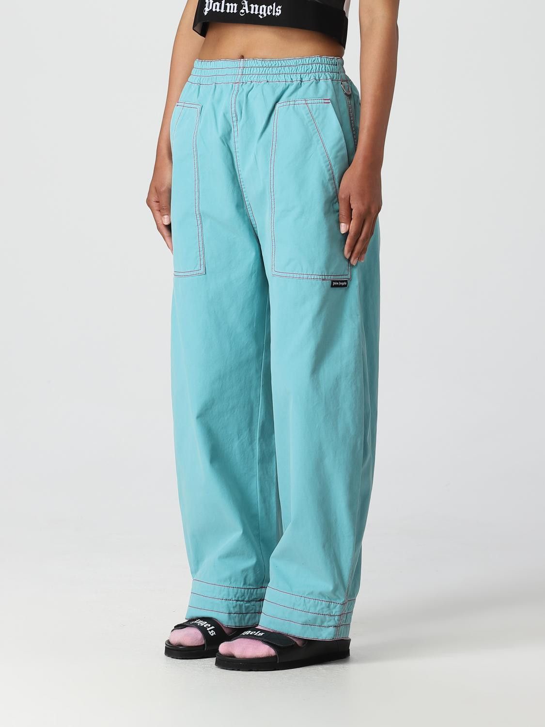 Palm Angels o1y1125 Sweatpant in Turquoise Size 26" / US 2 / IT 38 - 4 Thumbnail
