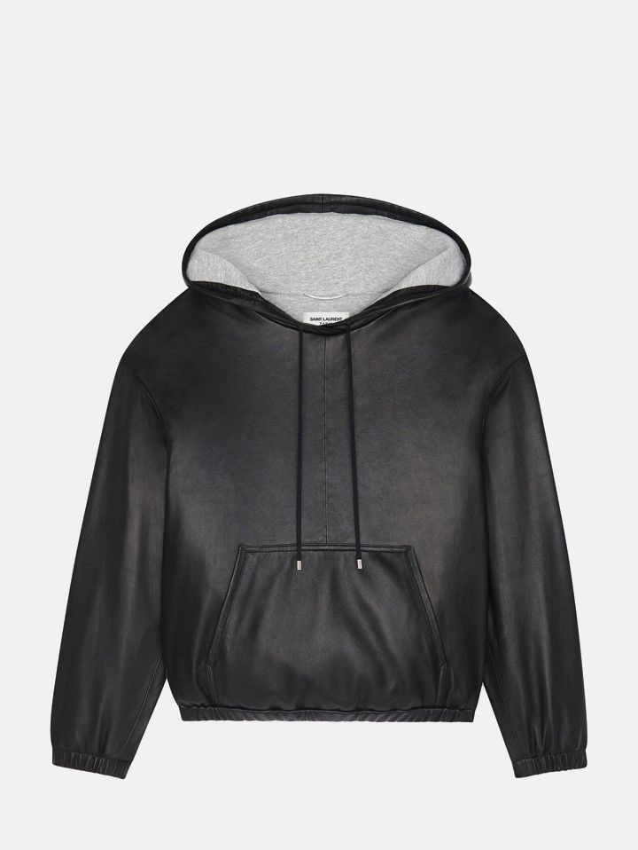 Saint Laurent Paris RRP $4K Saint Laurent Pullover Leather Hoodie Jacket Size US S / EU 44-46 / 1 - 1 Thumbnail