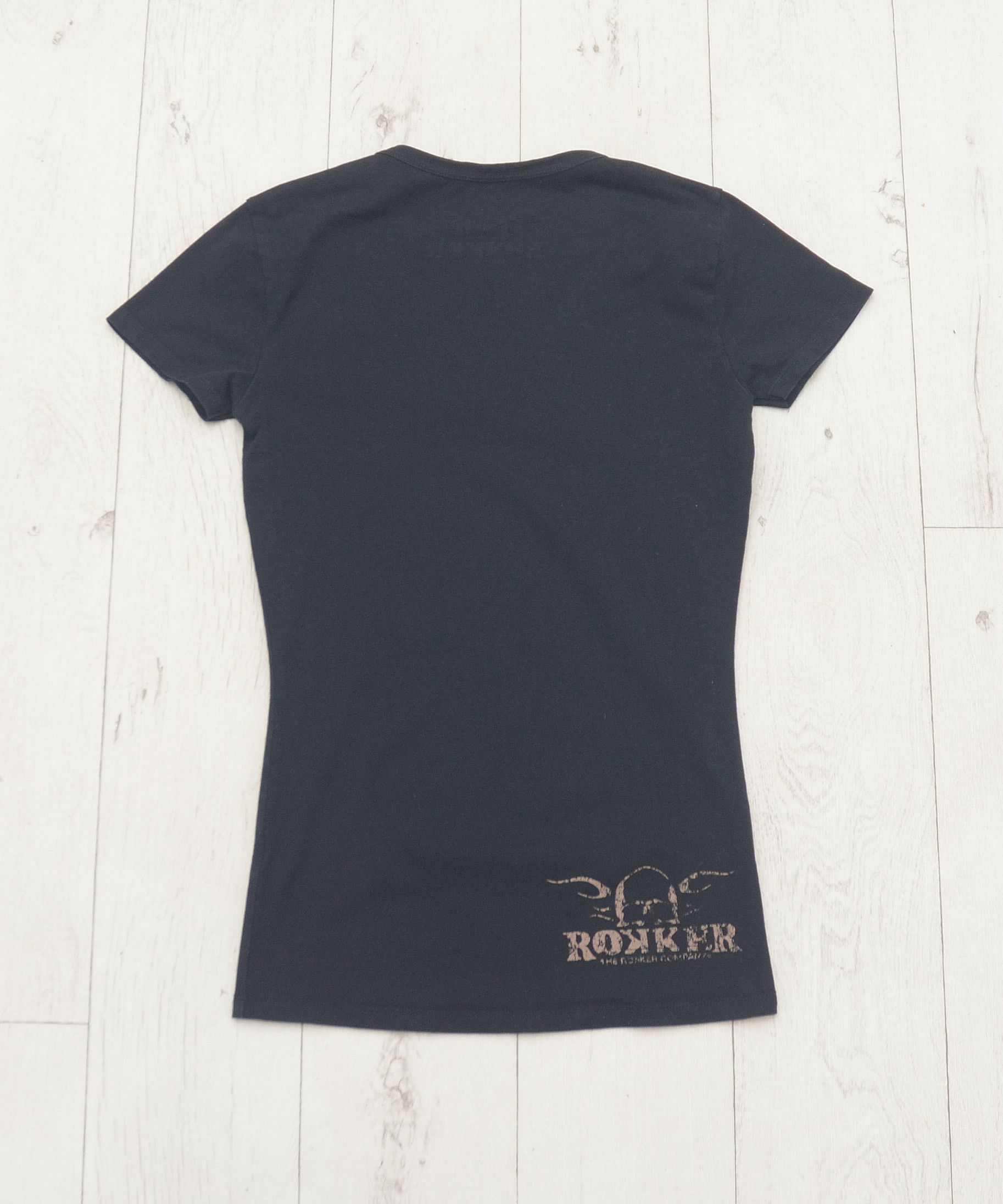 THE ROKKER COMPANY ROKKER Eagle Women’s Red V-Neck Skull T-Shirt sz S Size S / US 4 / IT 40 - 6 Thumbnail