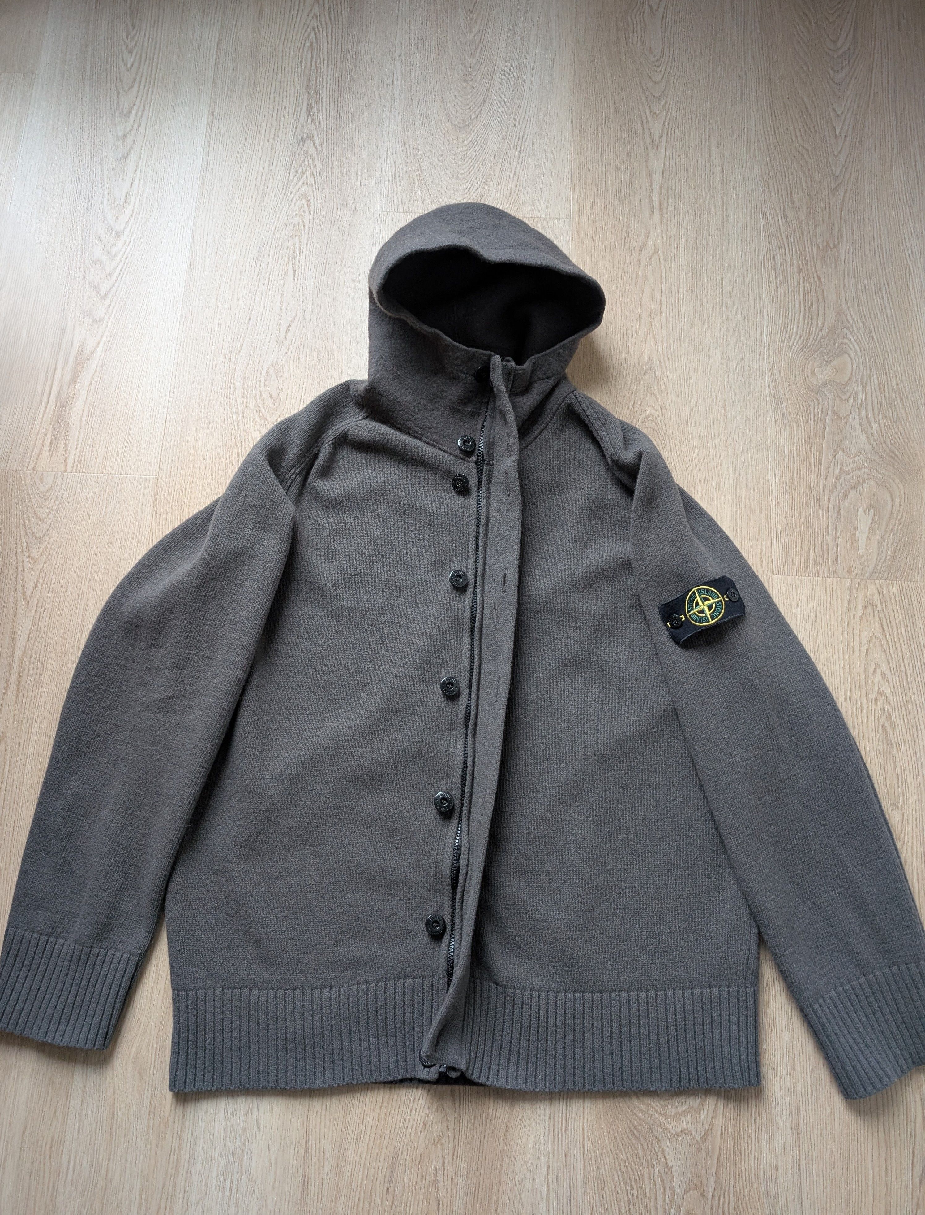 Stone Island Stone Island Zip Up Button Wool Hooded Sweater Cardigan Size US XXL / EU 58 / 5 - 5 Thumbnail