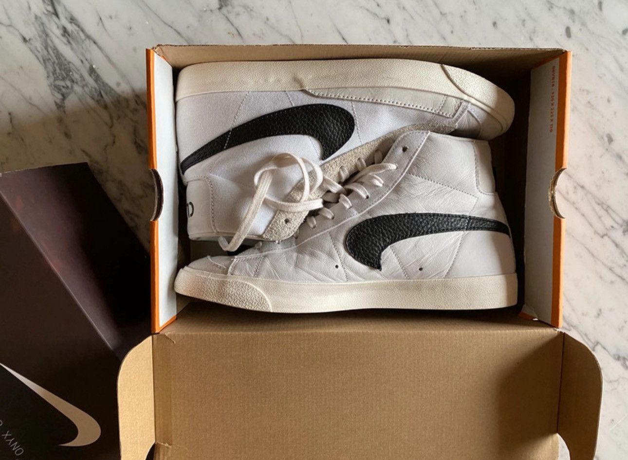 image of Nike Blazer Mid ‘77 Sneakers X Slam Jam (Friends And Family) in White, Men's (Size 12)