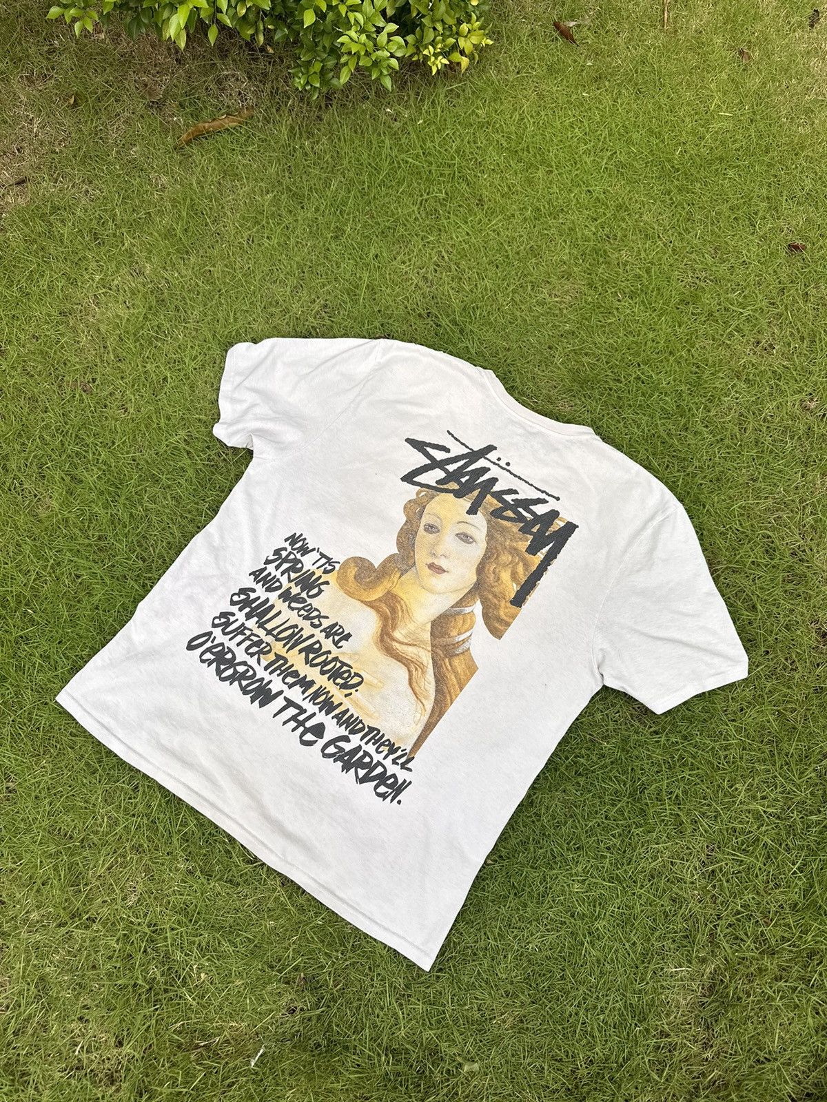Pre-owned Stussy X Vintage Stussy Vintage Big Logo Streetwear T-shirt In White