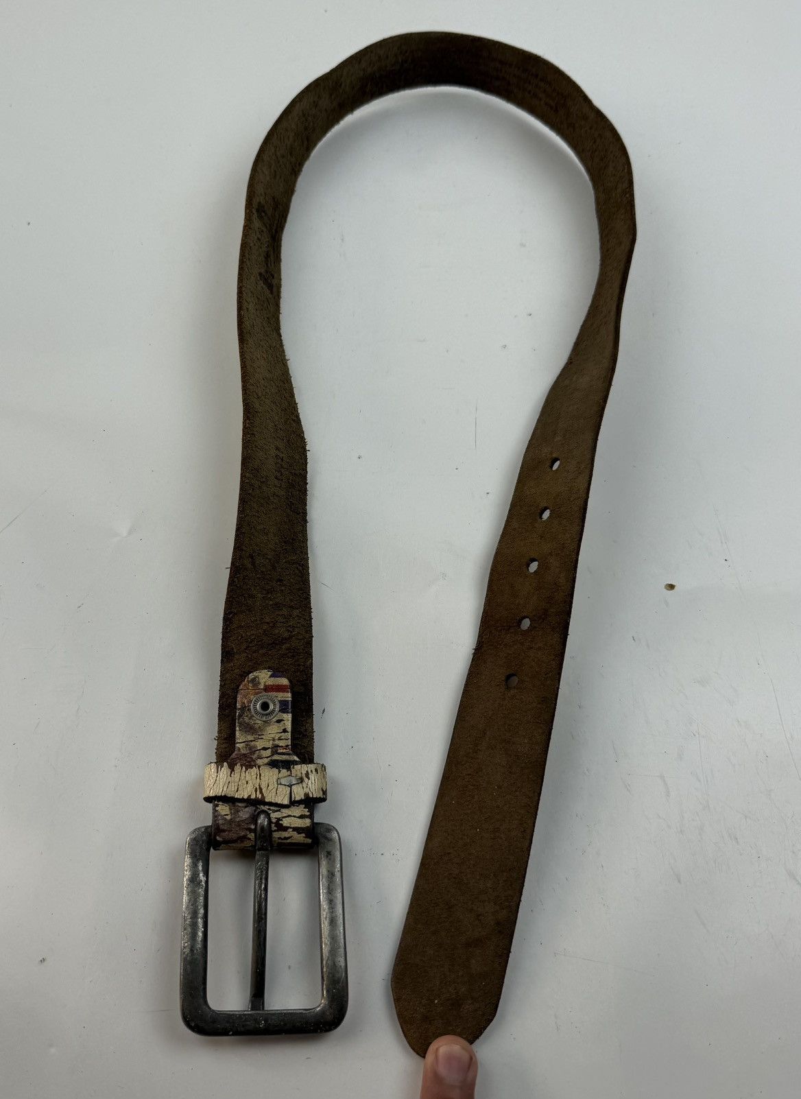 Japanese Brand vintage style distressed leather belt tc51 Size 36 - 5 Thumbnail
