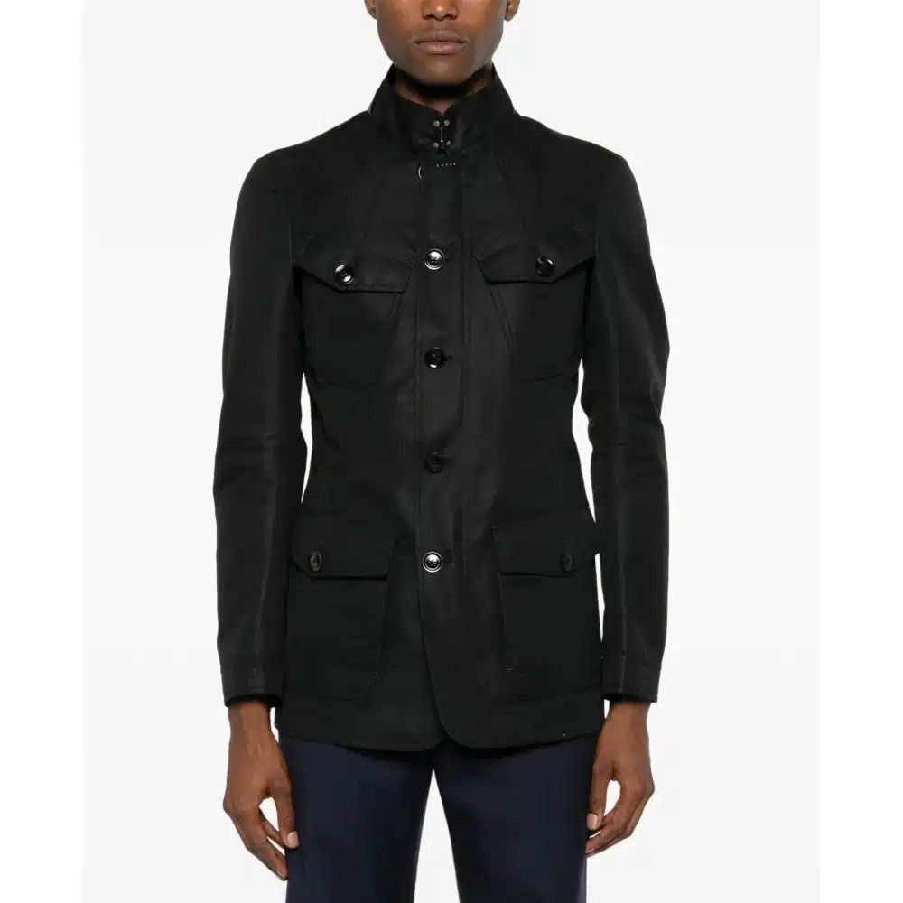 Tom Ford o1loc1c0425 OJM002 Compact Nylon Military Jacket in Black Size US XXL / EU 58 / 5 - 2 Thumbnail