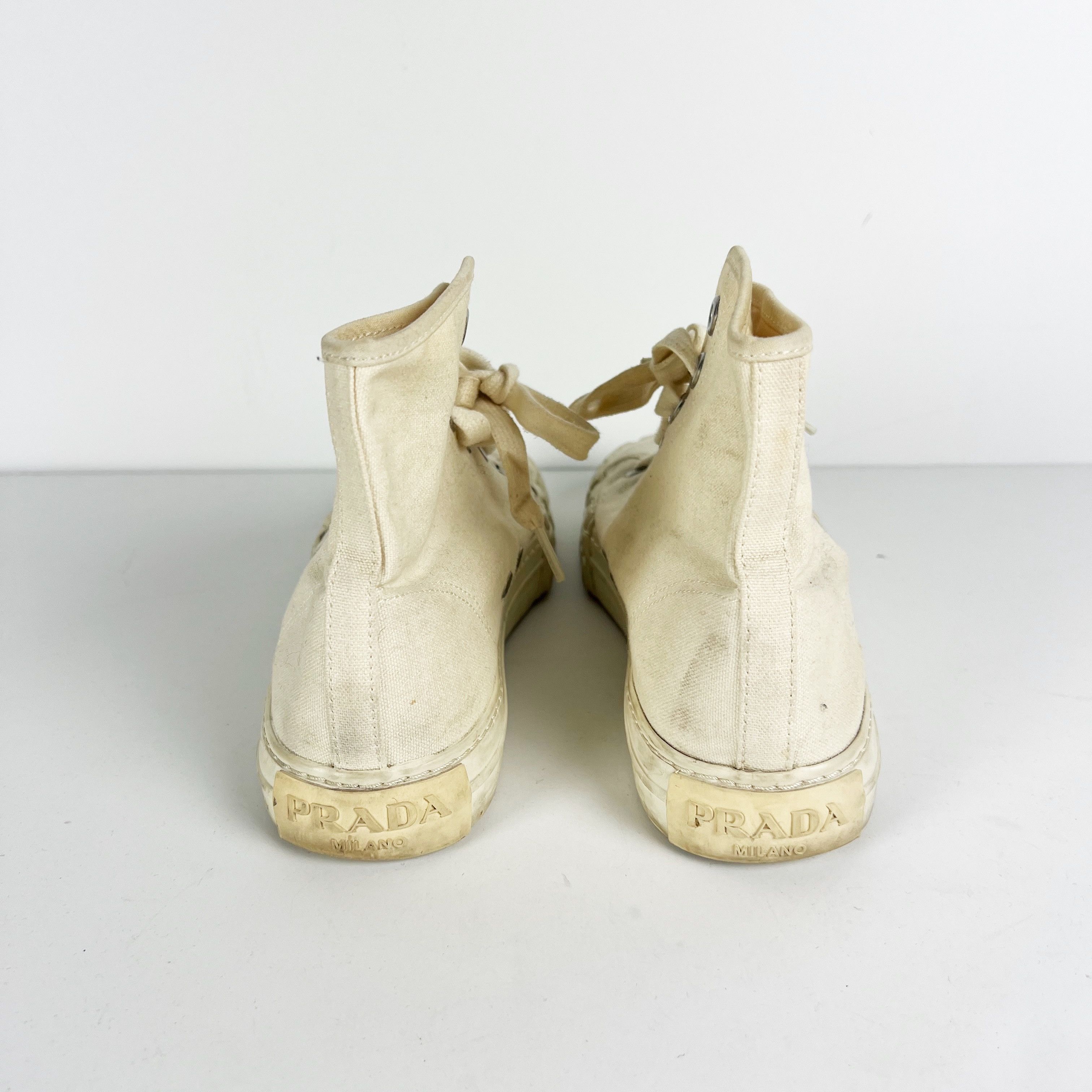Prada Prada Women's Cotton Canvas High Top Size US 8.5 / IT 38.5 - 4 Thumbnail