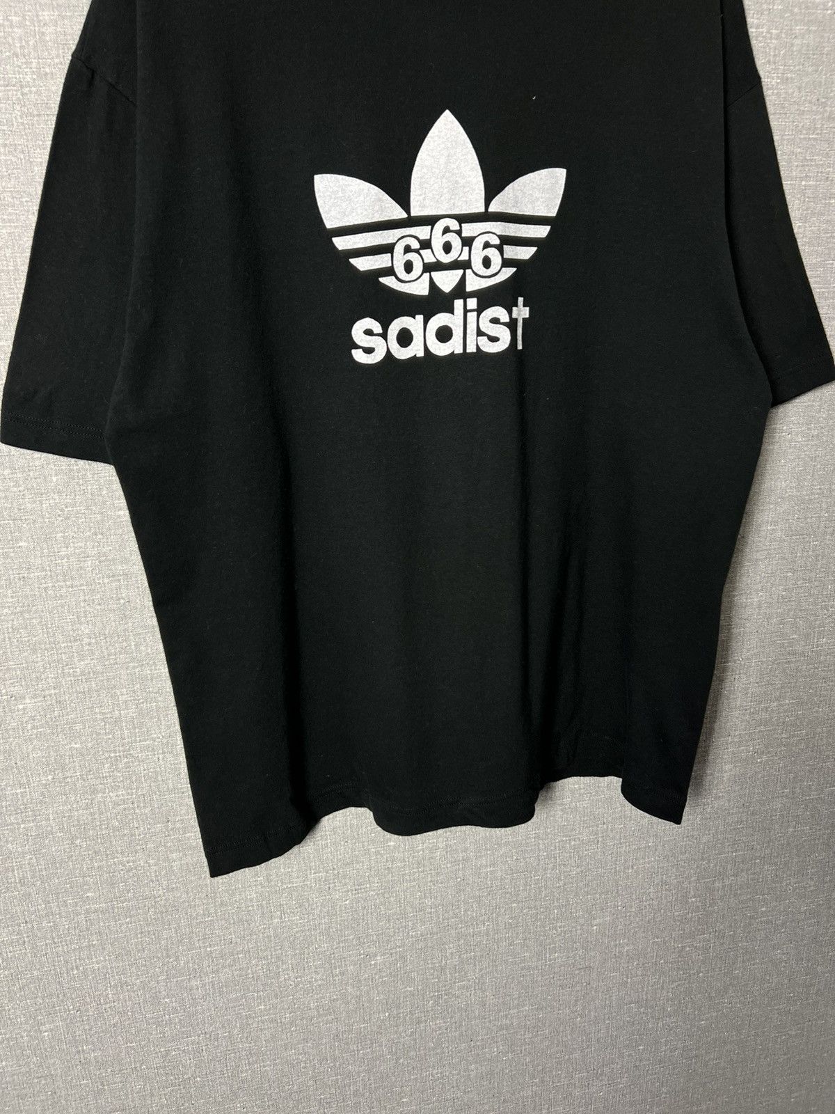 Vintage 90s 666 Sadist Adidas Trefoil Logo Tee Archaic Smile