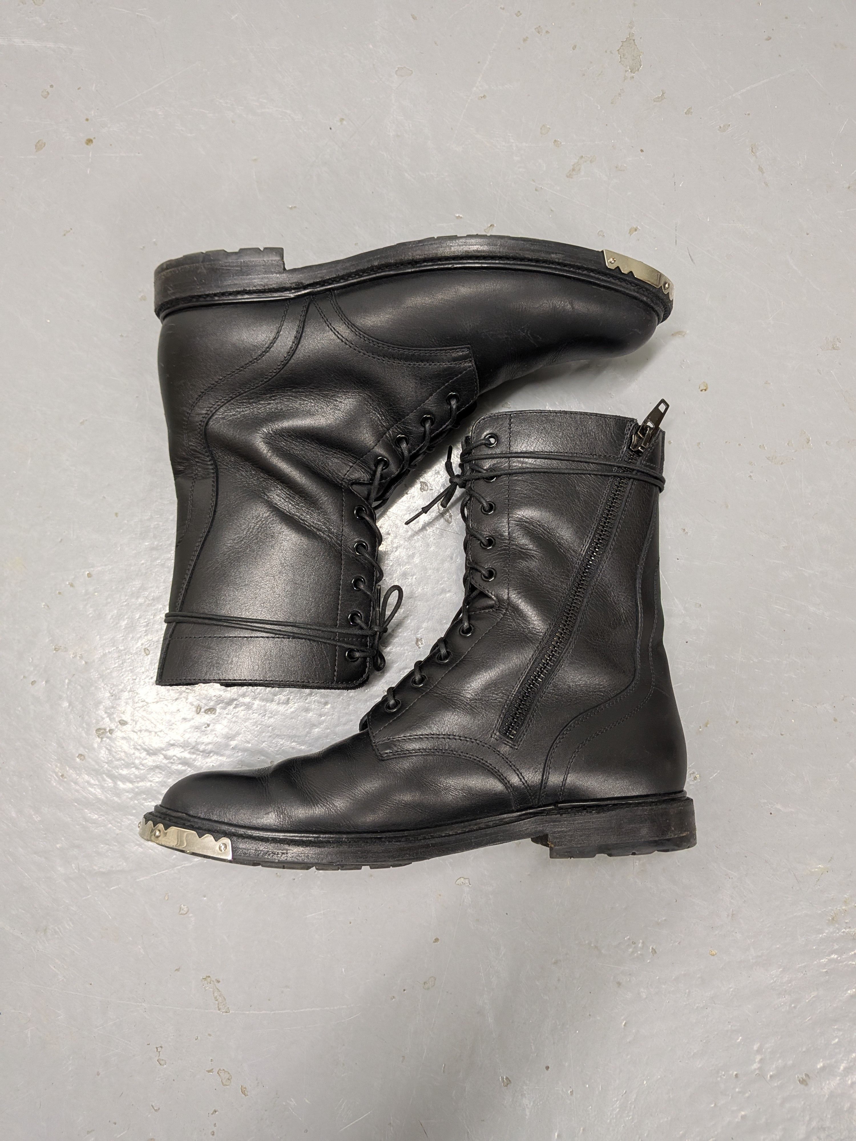 Celine × Hedi Slimane Celine Metal Tip Ranger Combat Boots Size US 12 / EU 45 - 3 Thumbnail