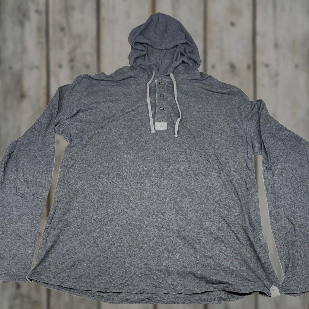 Vince Vince Hoodie Mens XL Gray 100% Cotton Thermal Knit Lightweight Pullover Button Closure Long Sleeve Casual Sportswear Size US XL / EU 56 / 4 - 1 Thumbnail