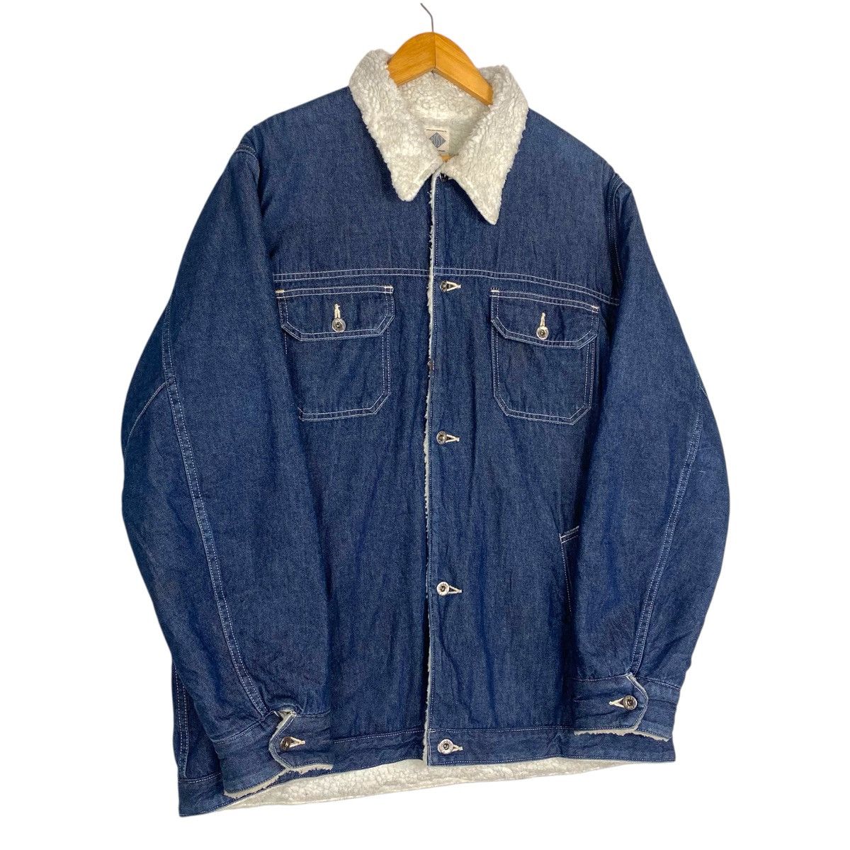 Post Overalls 💥VINTAGE POST OVERALL JAPAN CHORE DENIM SHERPA JACKET Size US XXL / EU 58 / 5 - 2 Thumbnail