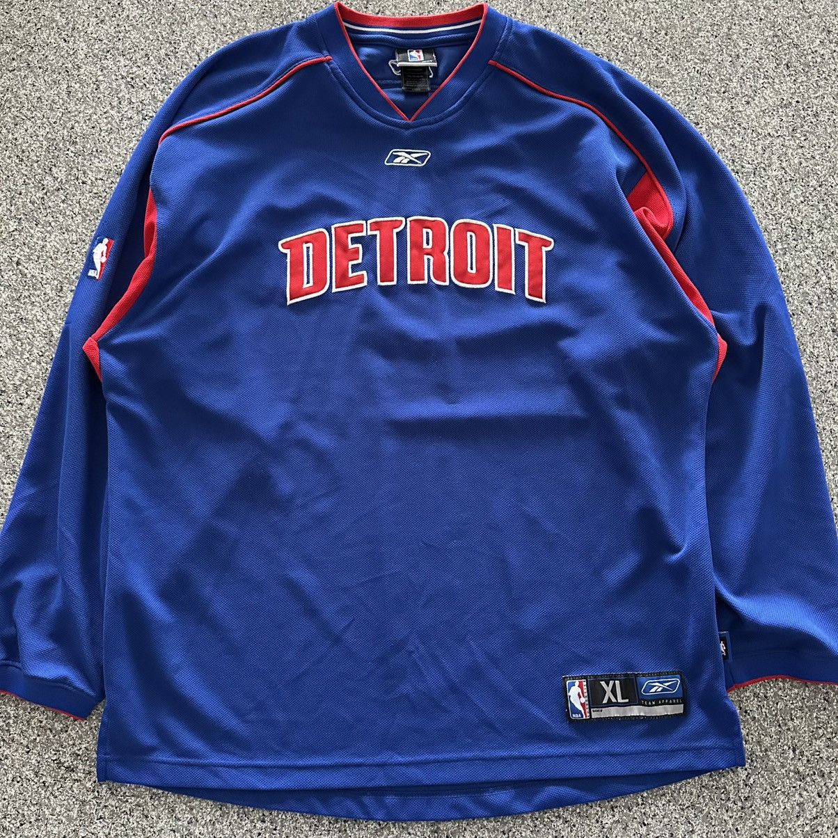 Reebok VTG Reebok Detroit Pistons NBA Shooting Shirt Mens XL LS Size US XL / EU 56 / 4 - 1 Thumbnail