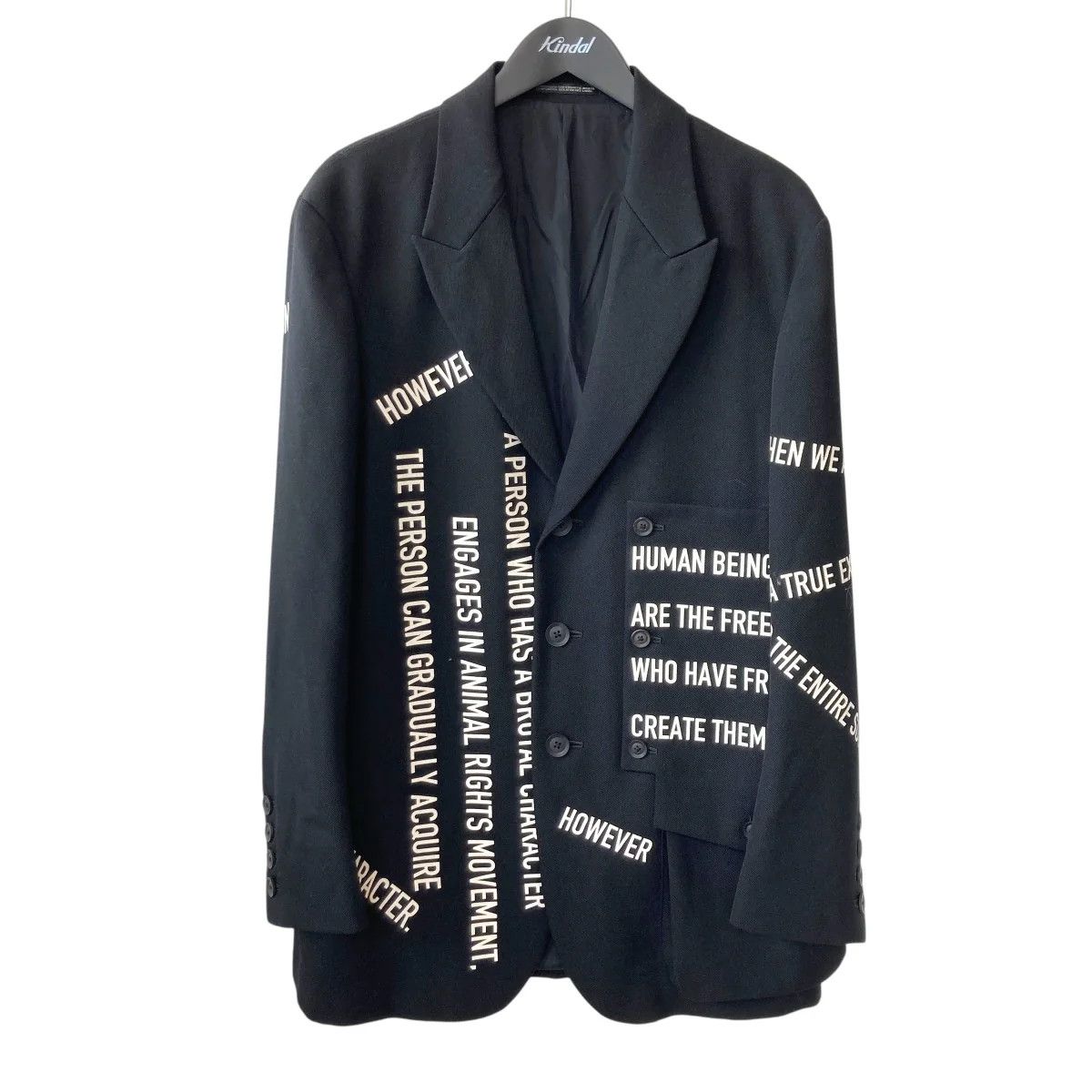 Yohji Yamamoto Yohji Yamamoto pour homme 21AW Message J Tailored Jacket Size US L / EU 52-54 / 3 - 1 Thumbnail