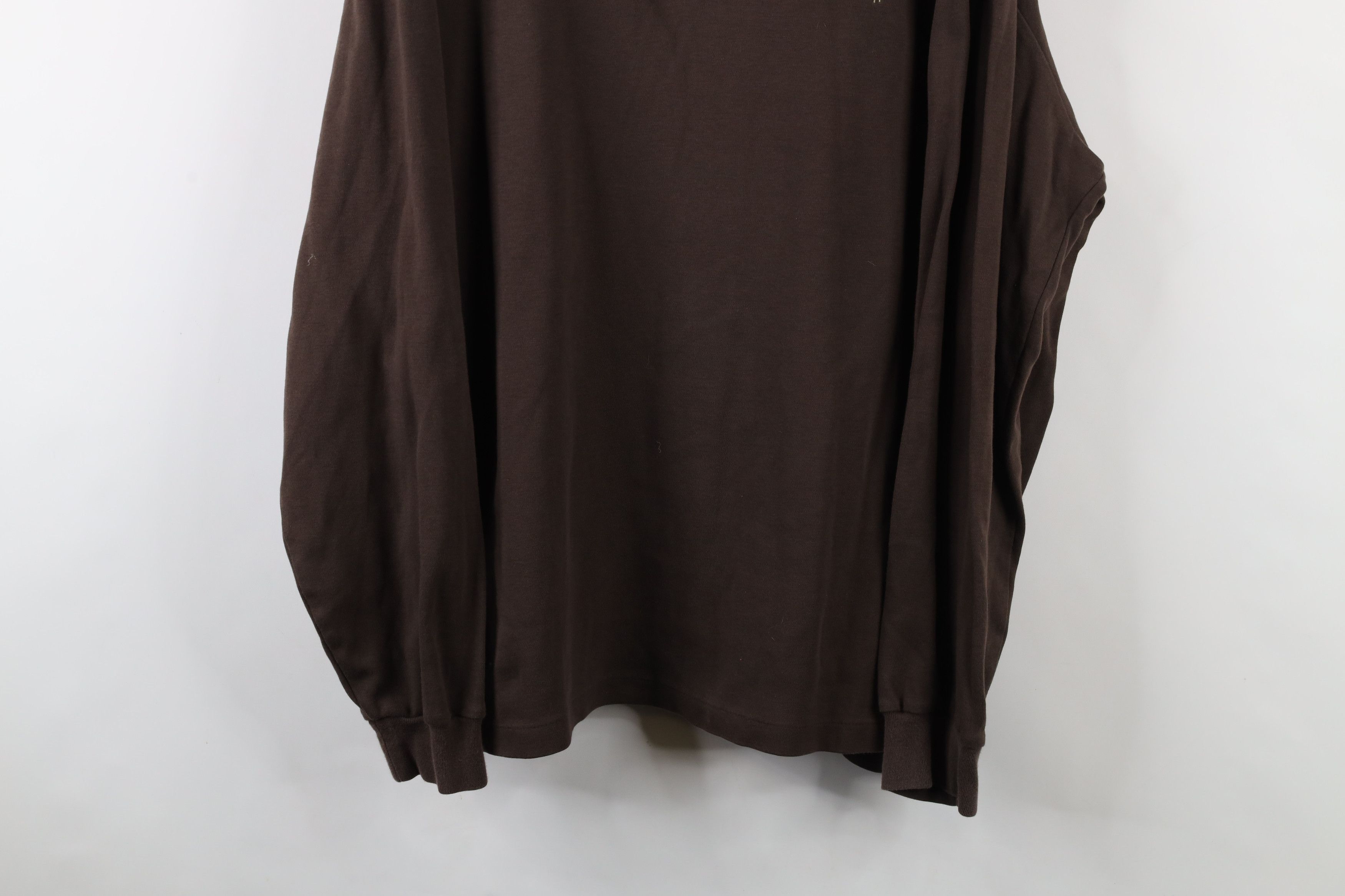 Ralph Lauren × Vintage Vintage 90s Ralph Lauren Touch Cotton Long Sleeve Polo Brown Size US XL / EU 56 / 4 - 3 Thumbnail