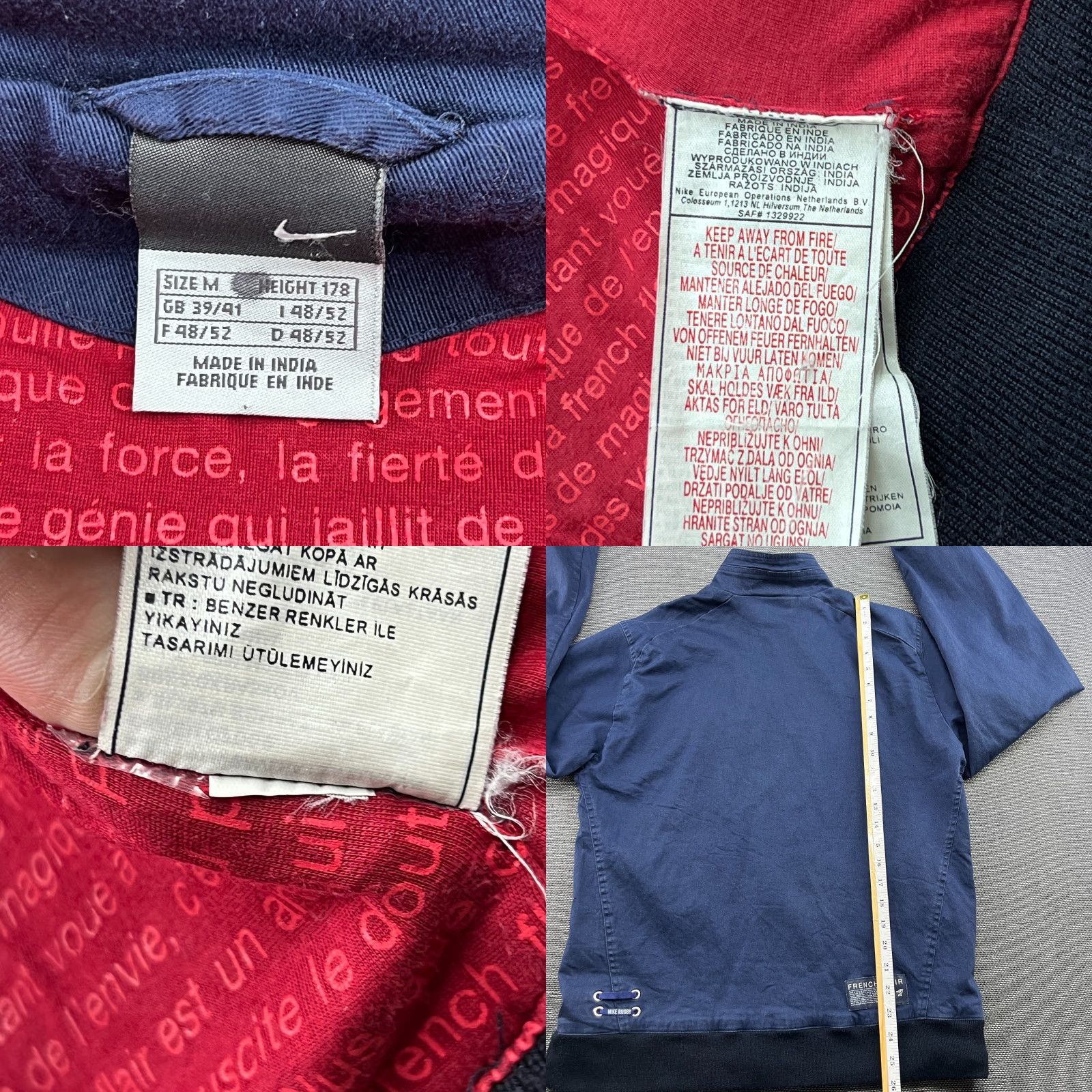 Nike VINTAGE Nike Rugby Track Jacket Medium Blue Full Zip Mens Football Jacket Size US M / EU 48-50 / 2 - 9 Thumbnail