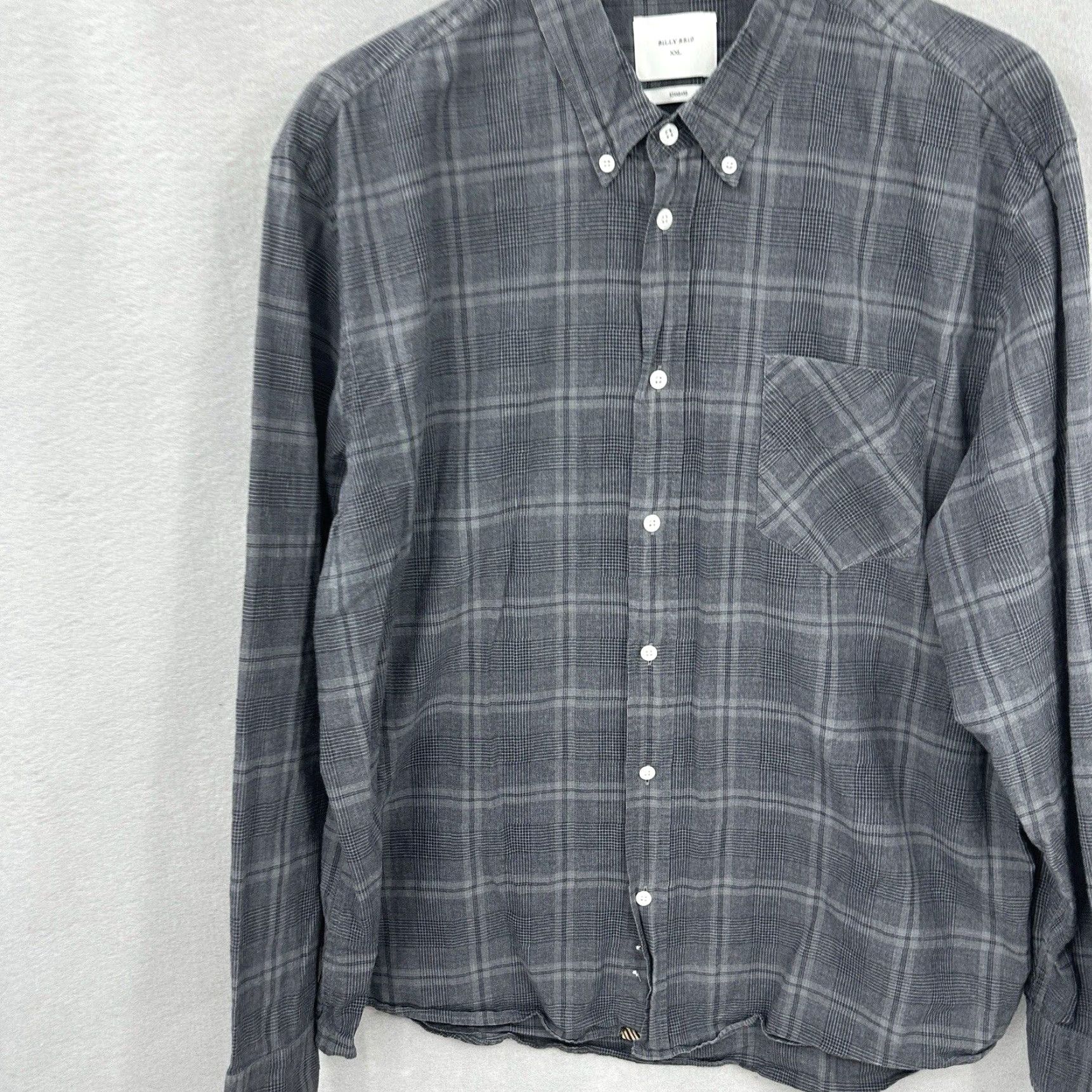 Billy Reid Billy Reid Shirt Mens XXL Gray Black Plaid Standard Cut Button-Up Gorpcore Norm Dad Size US XXL / EU 58 / 5 - 3 Thumbnail