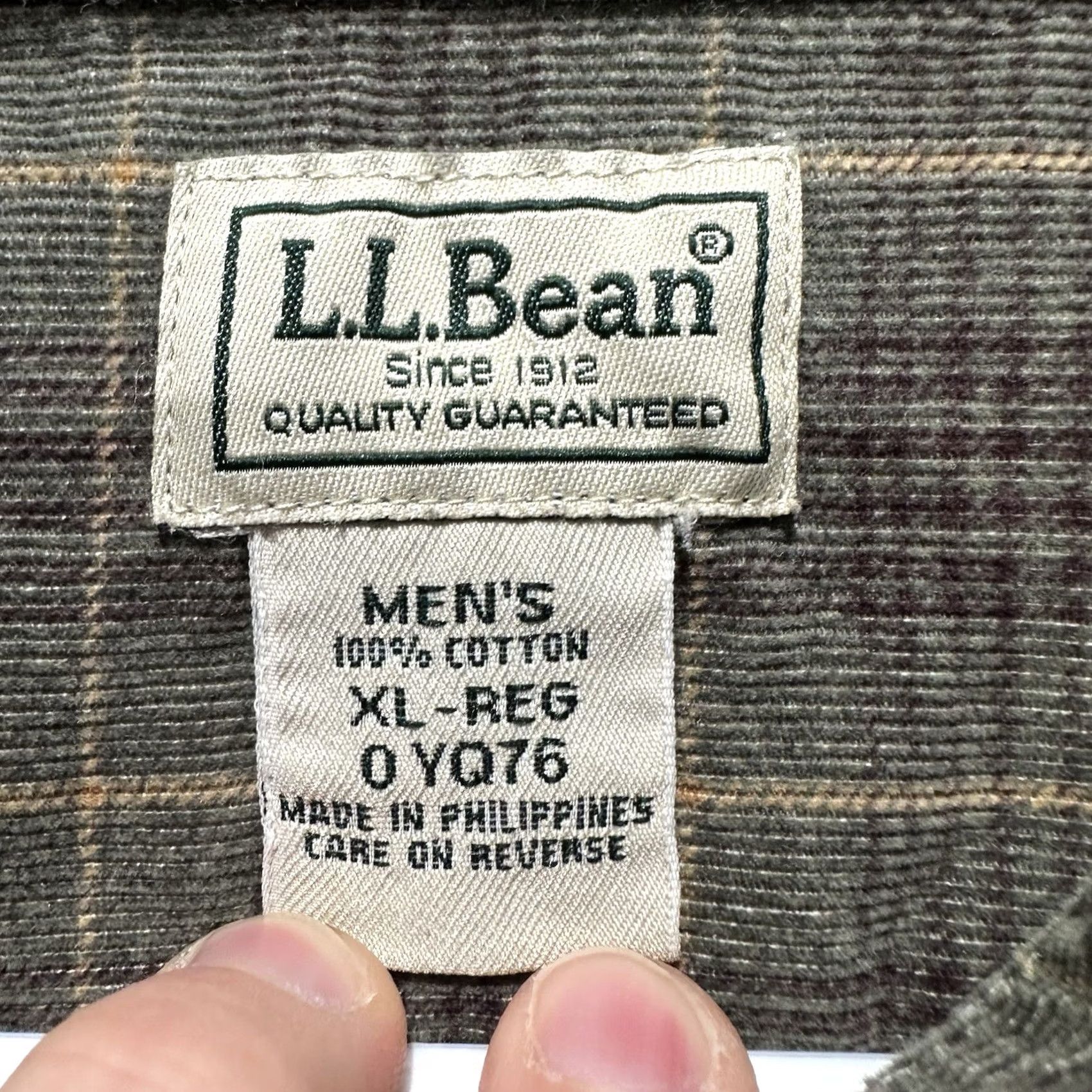 Vintage VINTAGE L.L. Bean Shirt Mens XL Green Plaid Corduroy Button-Down Long Sleeve EUC Size US XL / EU 56 / 4 - 6 Thumbnail