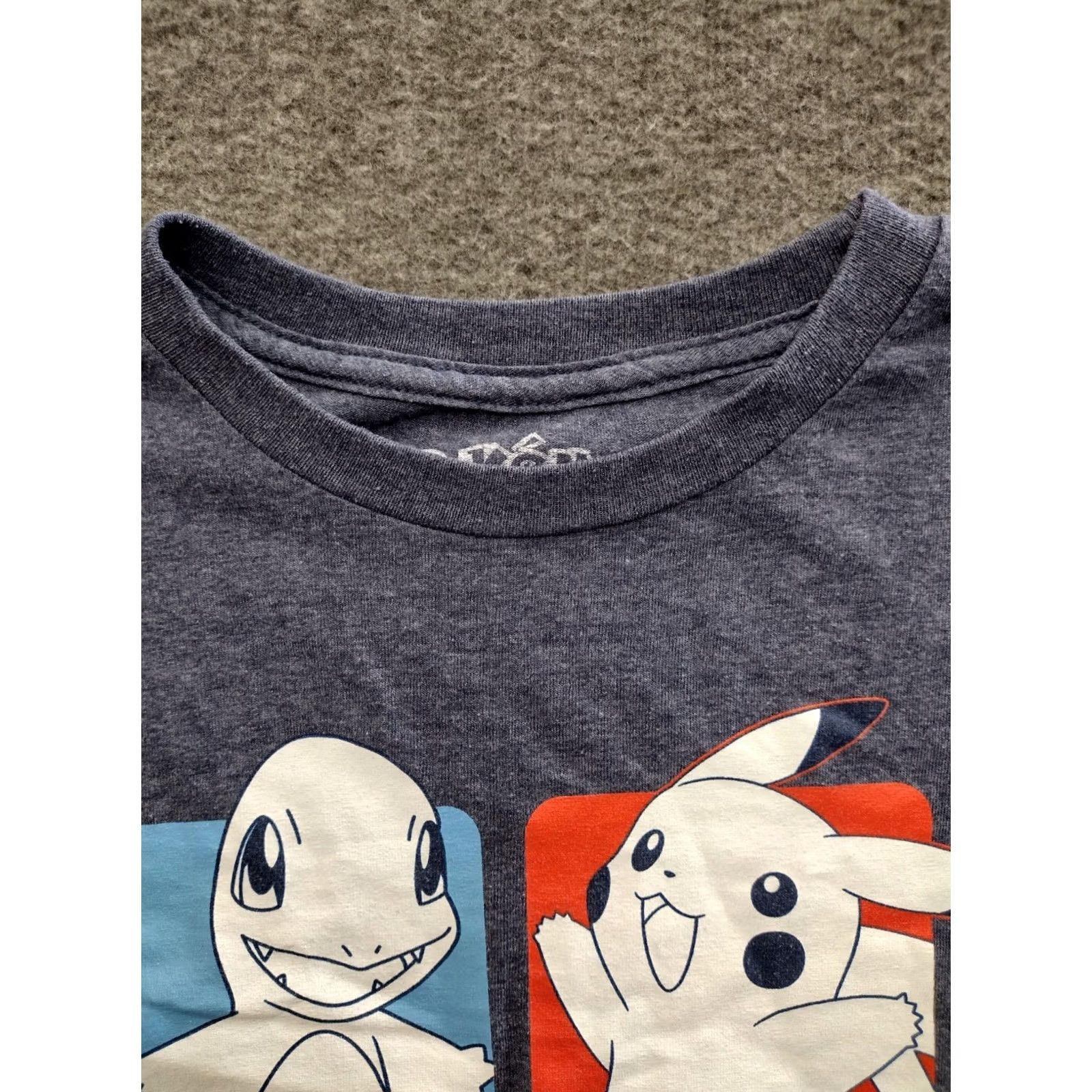 Vintage Pokemon Shirt Mens Pikachu Squirtle Bulbasar Froakie Speckled Navy Shirt New M Size US M / EU 48-50 / 2 - 7 Thumbnail