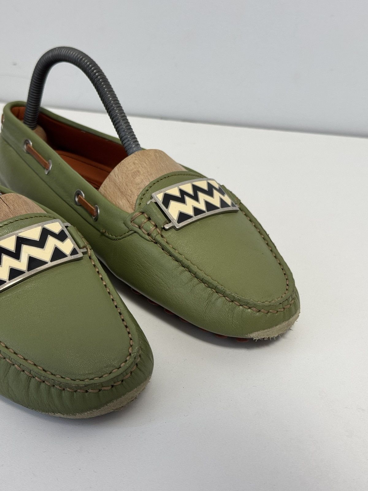 Missoni Missoni Women’s Leather Driving Loafers Green Zigzag 38 EU Size US 8 / IT 38 - 6 Thumbnail