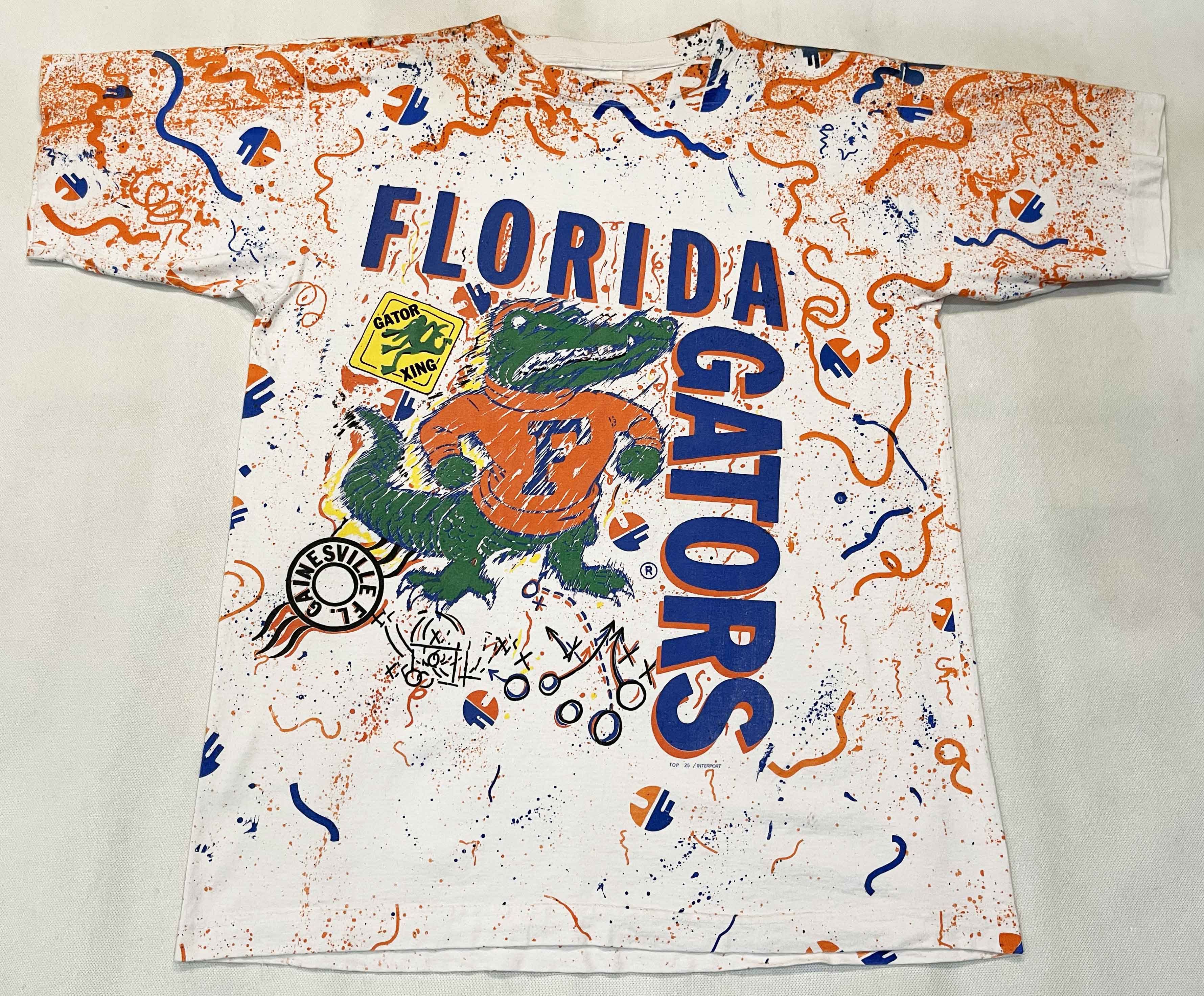 image of Top 25 NCAA Florida Gators All Over Print T-Shirt in White, Men's (Size XL)