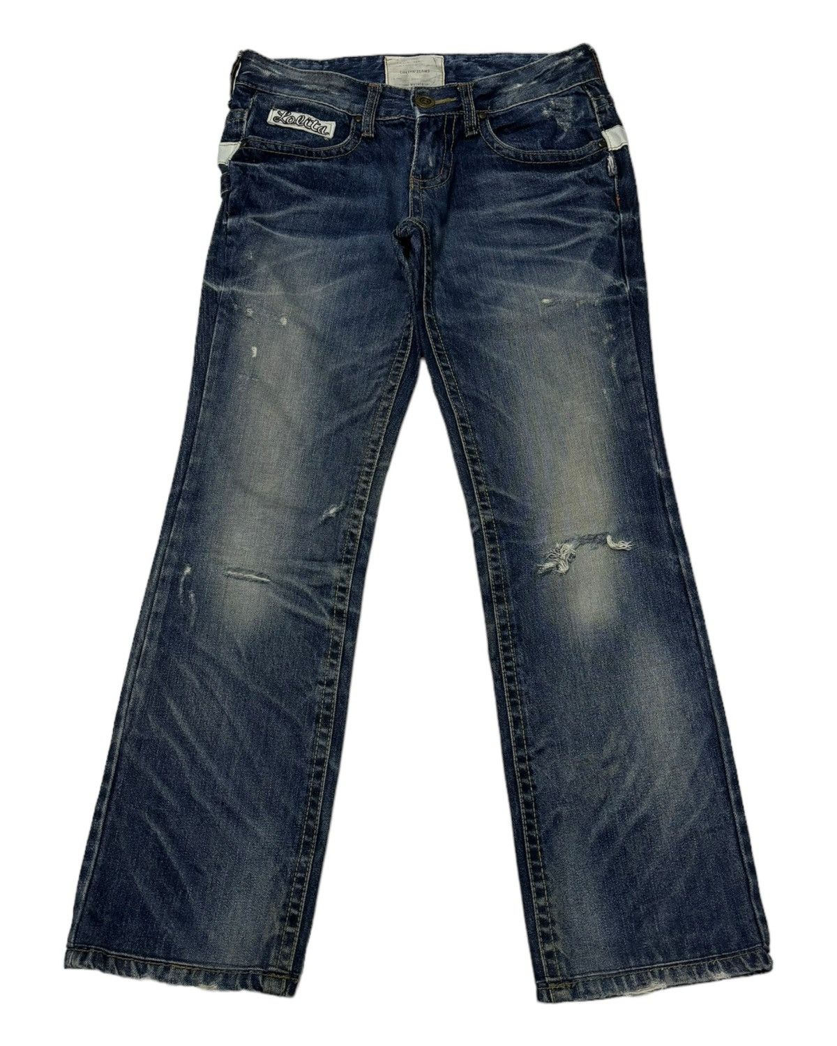 Japanese Brand 🔥VINTAGE LOLITA BY CONCERT CLUB DISTRESSED DENIM JEANS Size 30" / US 8 / IT 44 - 2 Thumbnail
