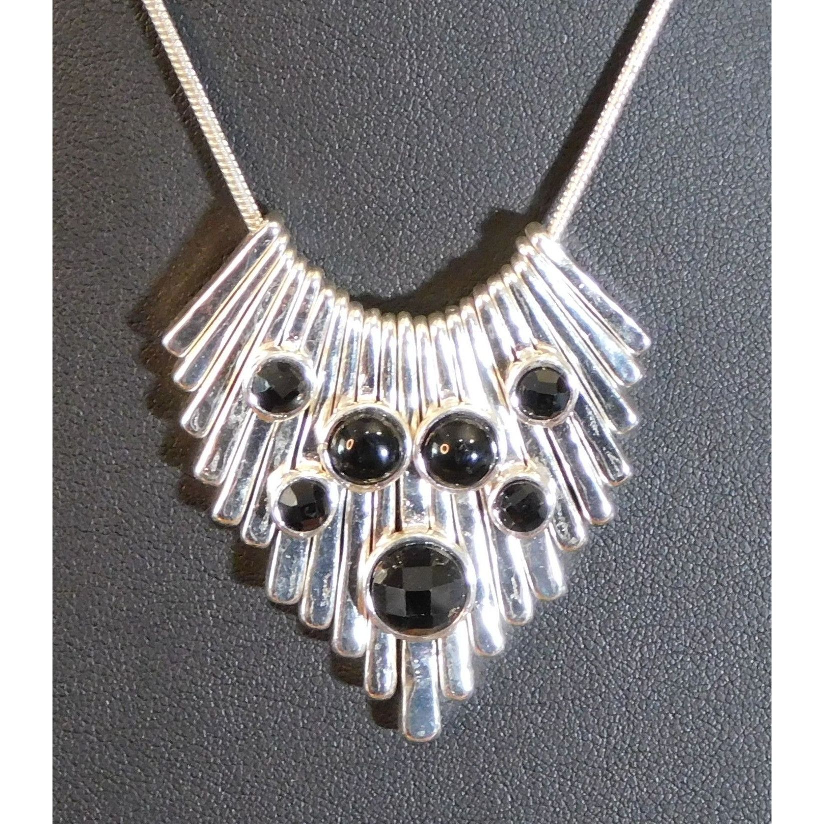 Other Art Deco Gothic Cascade Charm Necklace With Black Stones Size ONE SIZE - 2 Thumbnail
