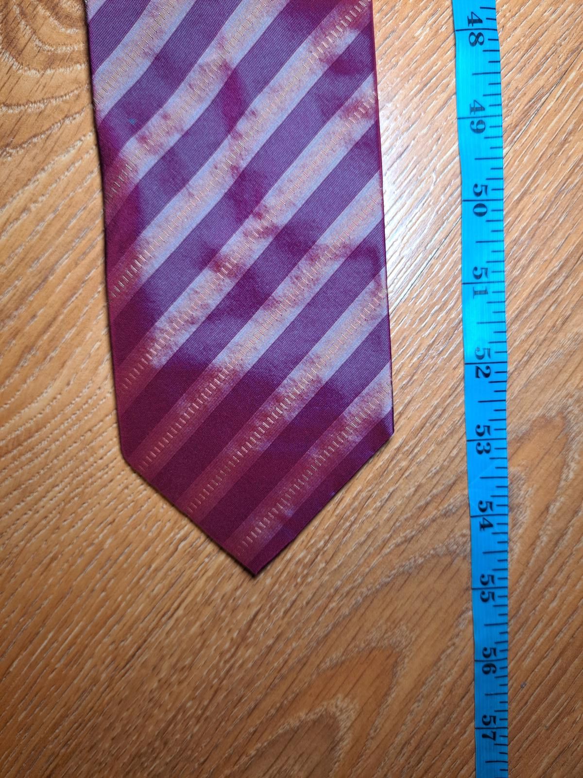 Hugo Boss Hugo Boss 100% Silk Tie Red Striped Made in Italy Necktie Size ONE SIZE - 6 Thumbnail