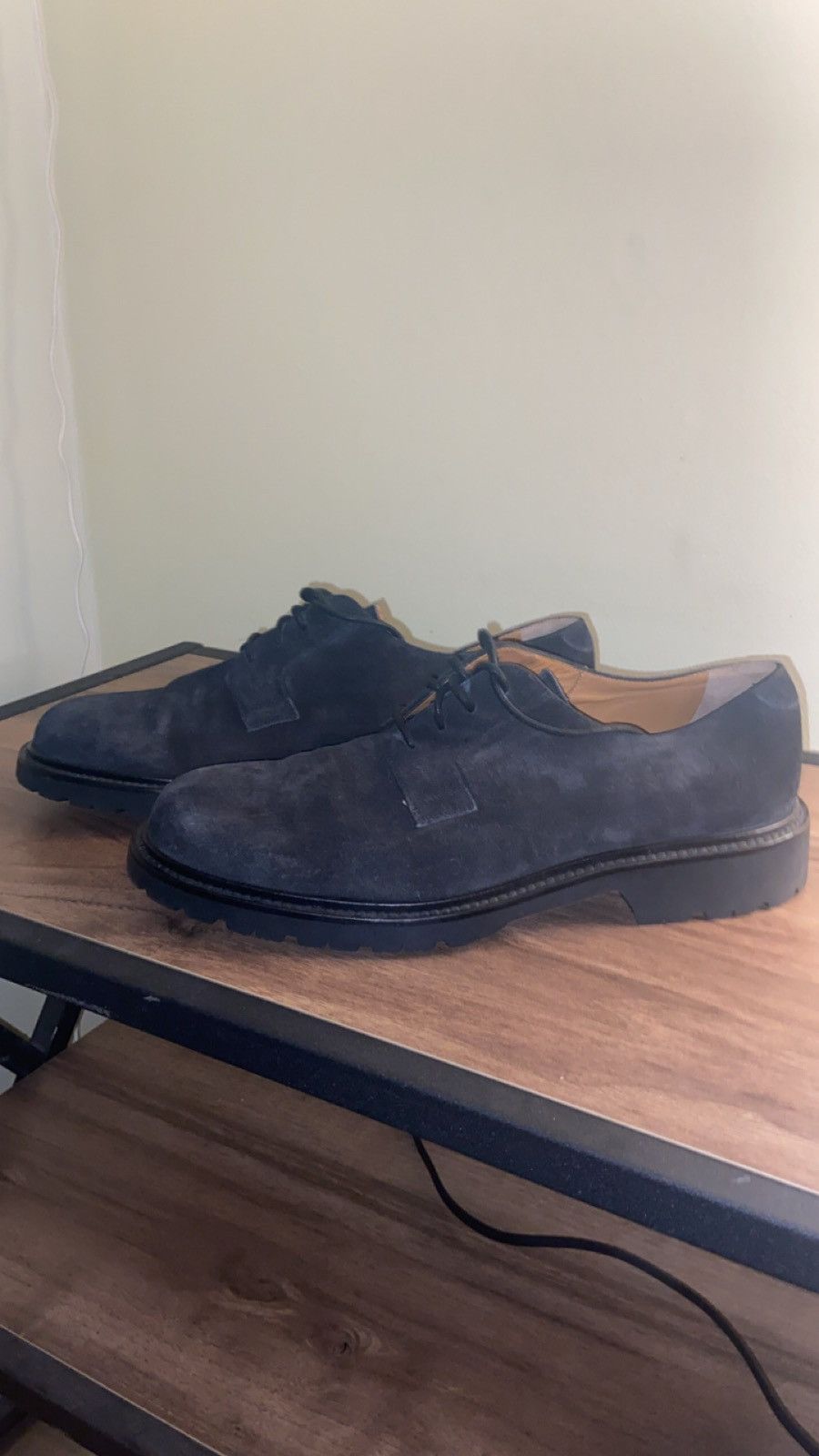 Mr P. Black suede leather lace-up oxfords Size US 10 / EU 43 - 1 Thumbnail