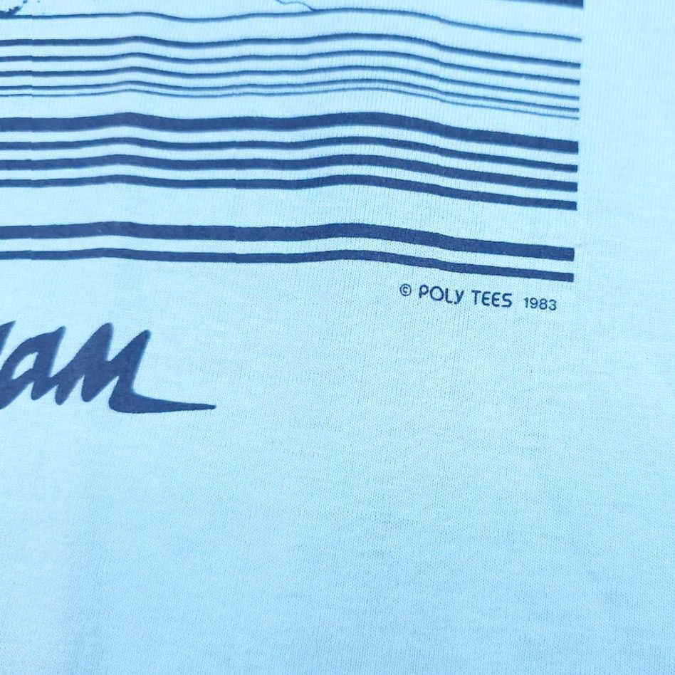 Vintage VINTAGE Poly Tees Windsurfing Guam T Shirt Mens S Blue 80s Rainbow Made In USA Mens T-Shirt Rainbow Surf Guam 80s Size US S / EU 44-46 / 1 - 4 Thumbnail