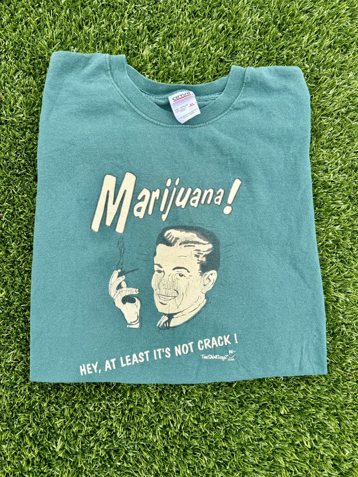 Rap Tees × Vintage Vintage Marijuana Weed Smoke Stoner 420 Humor T-Shirt Size US XL / EU 56 / 4 - 7 Thumbnail