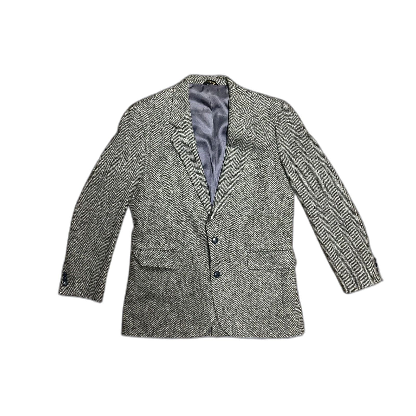 Jordache Jordache Tweed Wool Herring Bone Blazer Sport Coat Mens 40R Size 34S - 1 Thumbnail