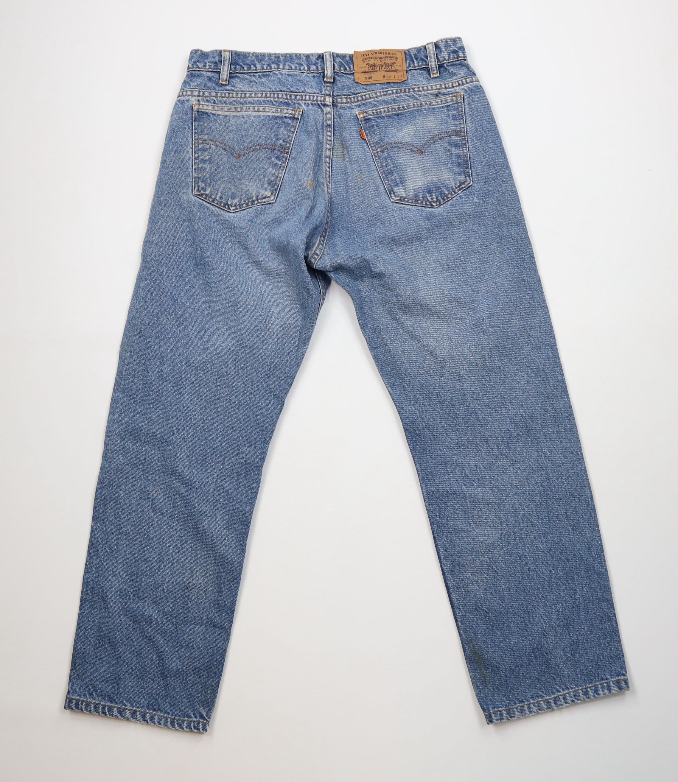 Levi's Vintage 90s Levis 505 Orange Tab Regular Fit Denim Jeans Size US 34 / EU 50 - 12 Thumbnail