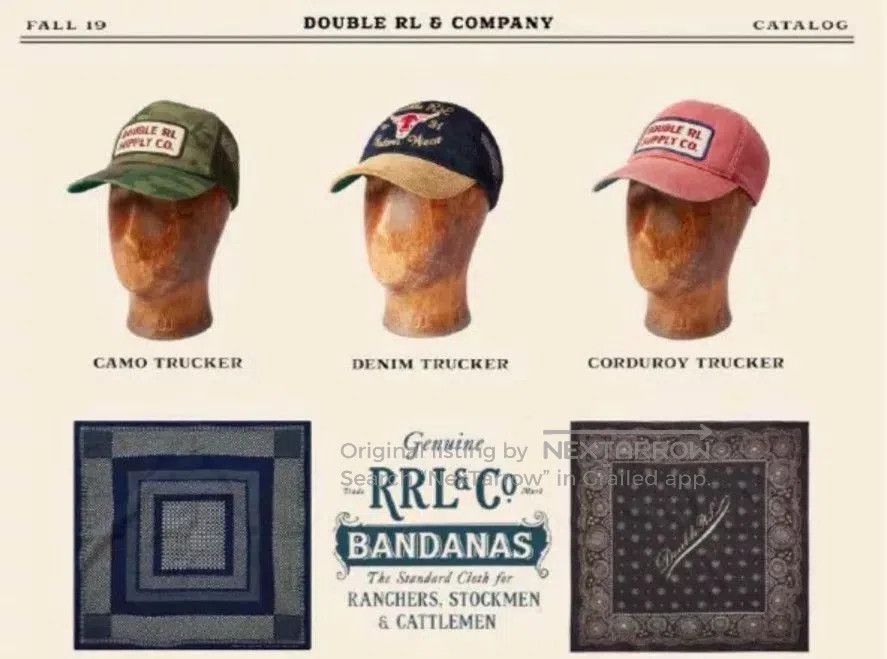 RRL Ralph Lauren double rl embroidered denim trucker cap. Size ONE SIZE - 2 Thumbnail