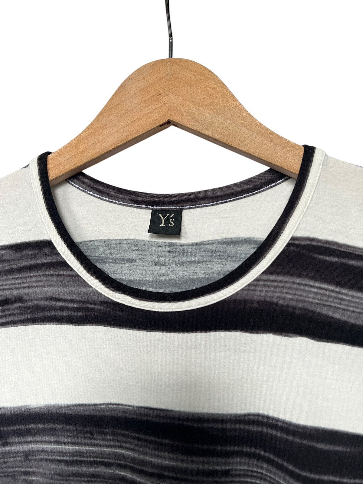 Yohji Yamamoto Y’s Yohji Yamamoto Brush Stripes Rayon Tshirt Size US XXS / EU 40 - 6 Thumbnail