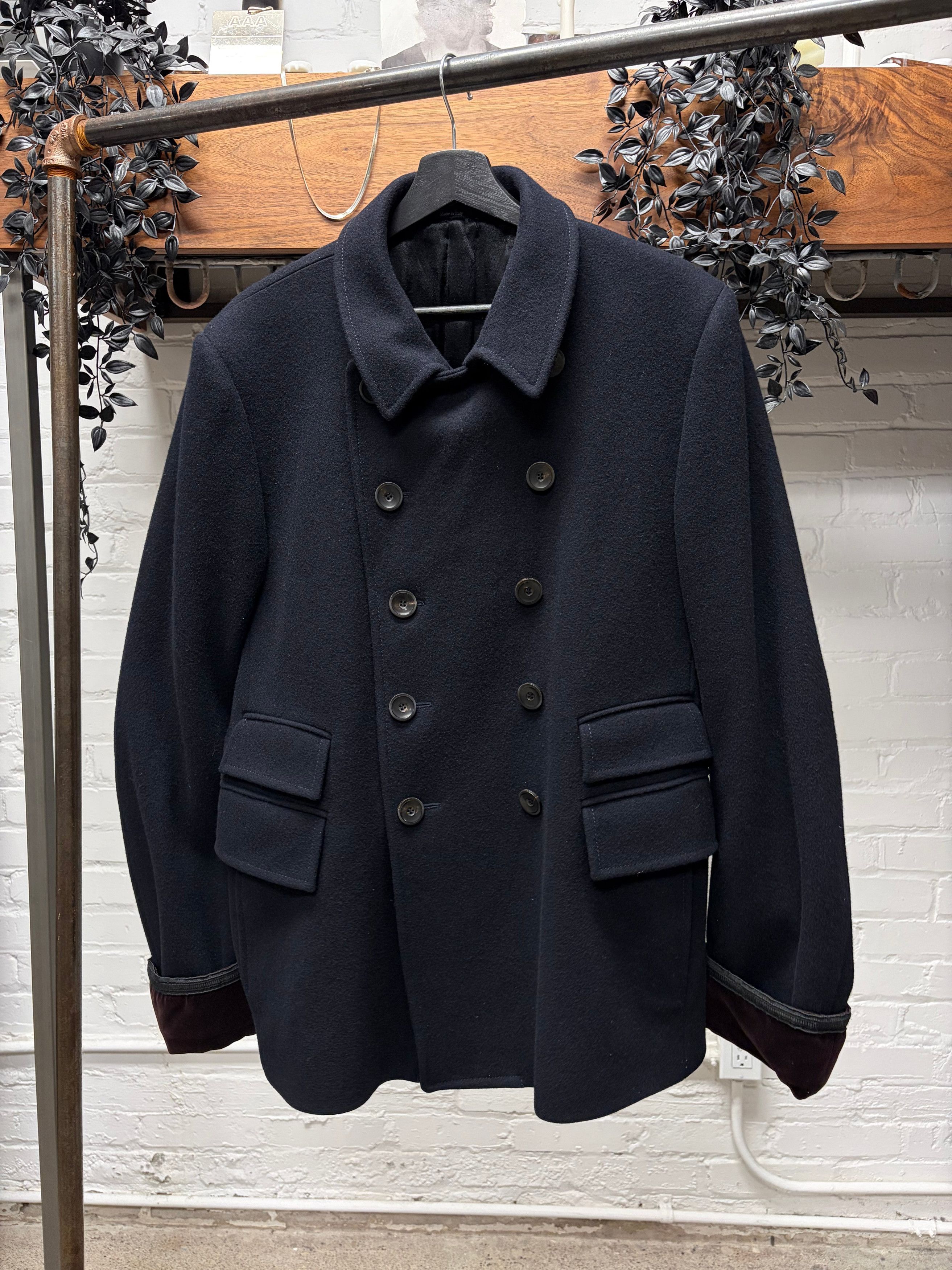 Gucci Vintage Gucci by Frida Giannini Double Breasted Wool Coat with Velvet Trim Size US L / EU 52-54 / 3 - 1 Thumbnail