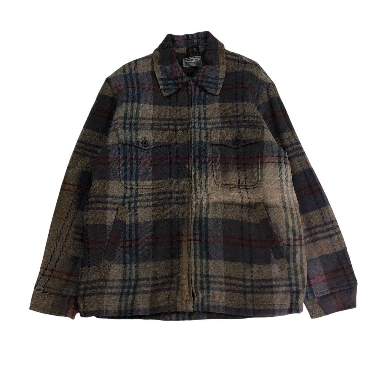 Japanese Brand 🔥VINTAGE FLANNEL WOOL JACKET ZIPPER PARALYSER ISSEY MIYAKE Size US M / EU 48-50 / 2 - 1 Thumbnail