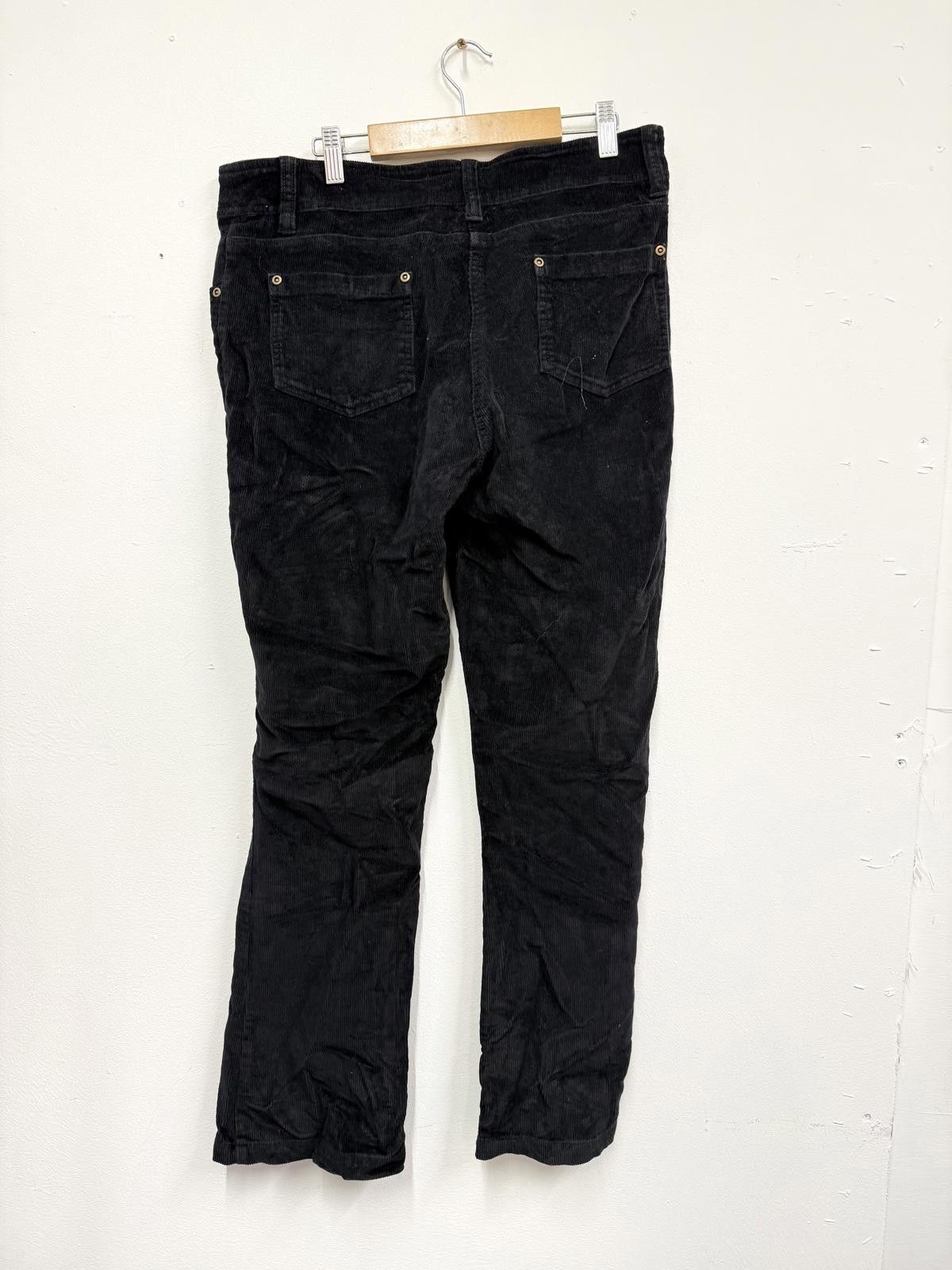 Cotton Traders Black Corduroy Women's Pants Size 17 Size 30" / US 8 / IT 44 - 3 Thumbnail