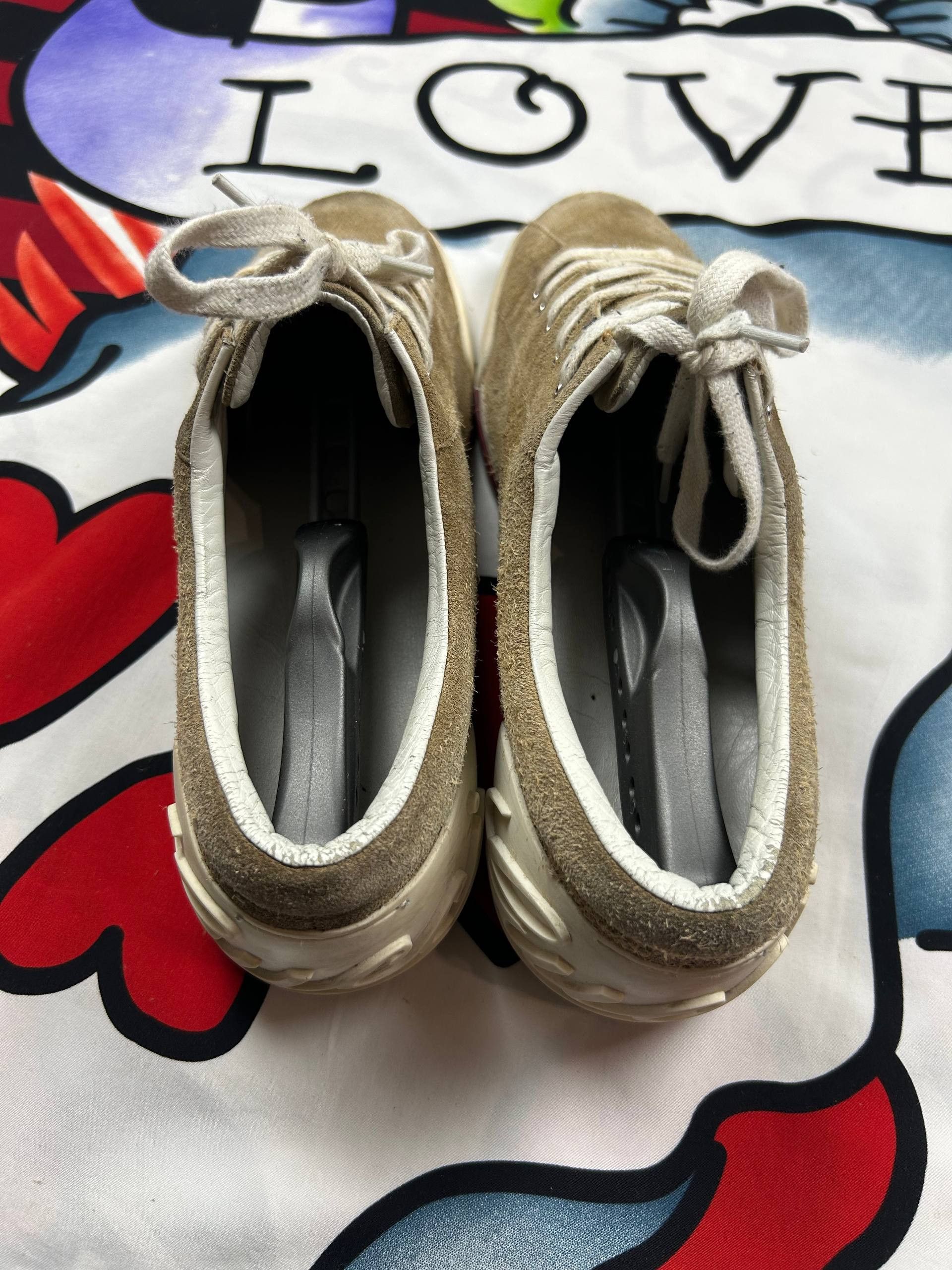Gucci Gucci Luxury LeatherSuede Trainer with Script Logo Sneaker Size US 10 / EU 43 - 6 Thumbnail