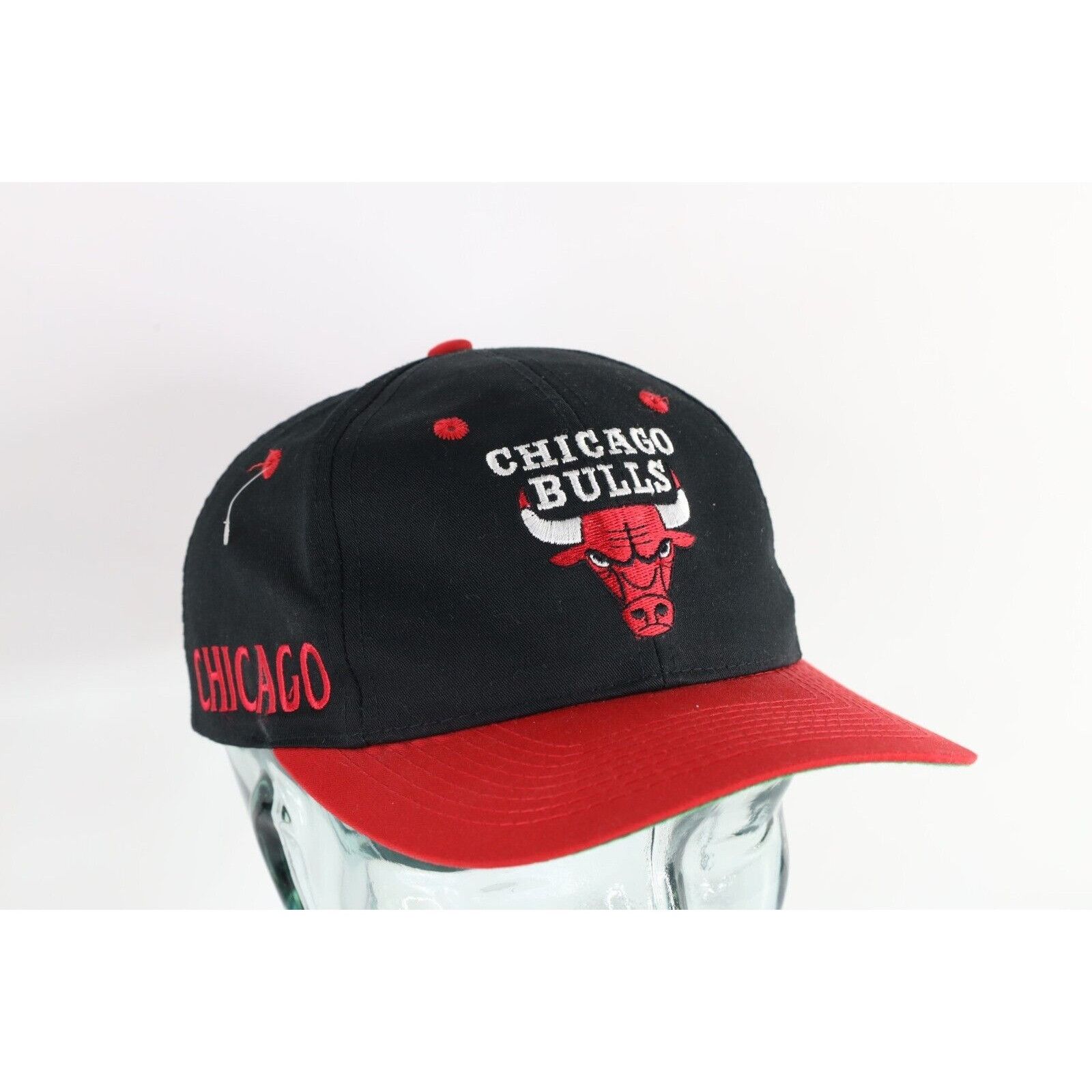 Vintage Deadstock Vintage 90s Spell Out Side Back Chicago Bulls Hat Size ONE SIZE - 1 Thumbnail