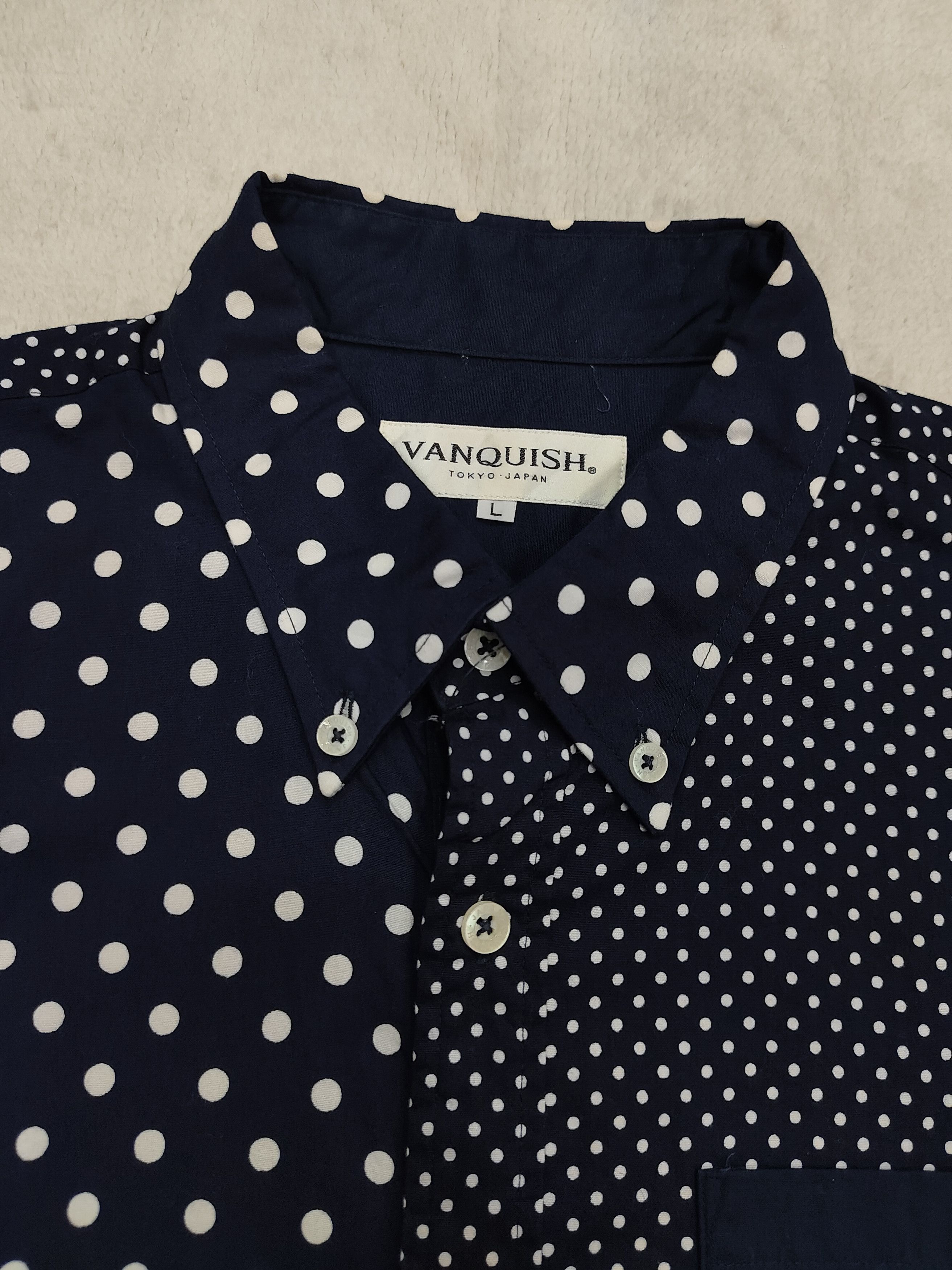 Vanquish DOPE🇯🇵Vanquish🇯🇵 Polkadot Pattern Short Shirt Size L / US 10 / IT 46 - 5 Thumbnail