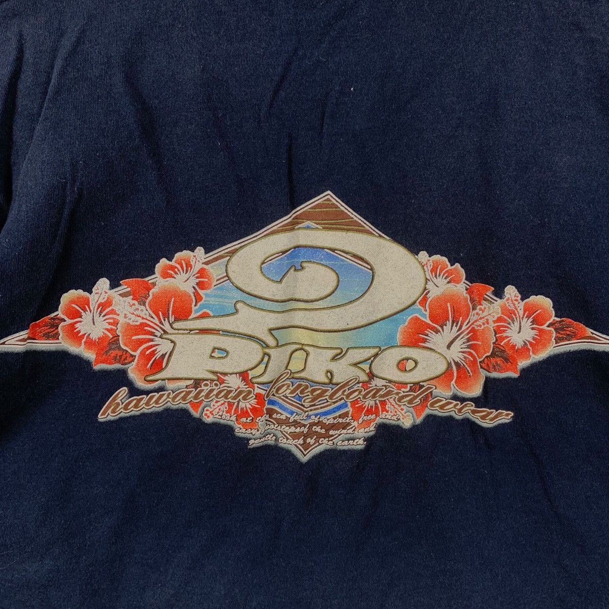 Vintage Vintage PIKO HAWAII LONGBOARD Floral Hibiscus Tee Shirt Top Size US M / EU 48-50 / 2 - 2 Thumbnail