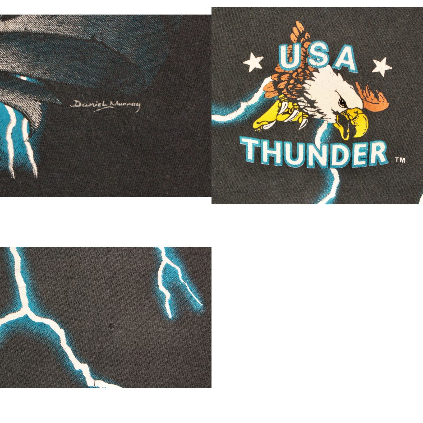 Vintage VINTAGE USA Thunder Wolf TShirt Mens L Black 1990s Graphic Tee T USA Shirt World Size US L / EU 52-54 / 3 - 8 Thumbnail